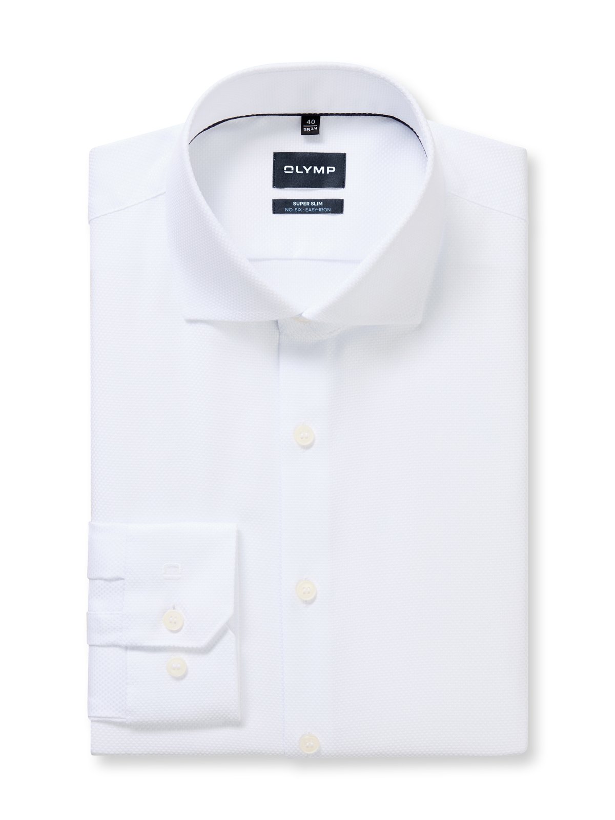 Hemd Herren Weiß – OLYMP No. Six Super Slim, Detailansicht