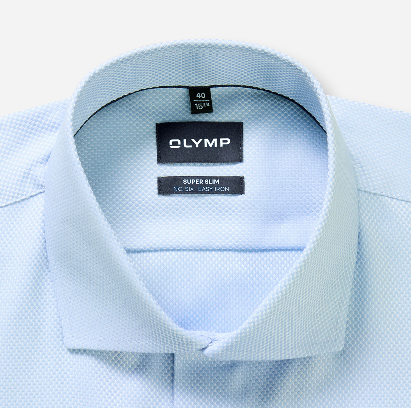Hemd Herren Bleu – OLYMP No. Six Super Slim, Detailansicht