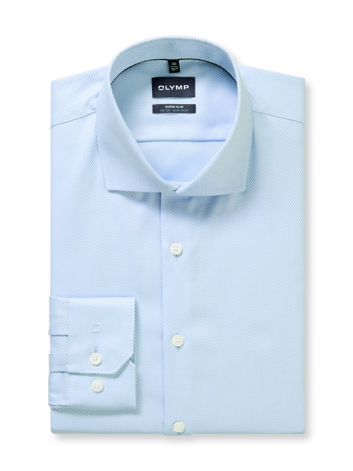 Hemd Herren Bleu – OLYMP No. Six Super Slim, Detailansicht