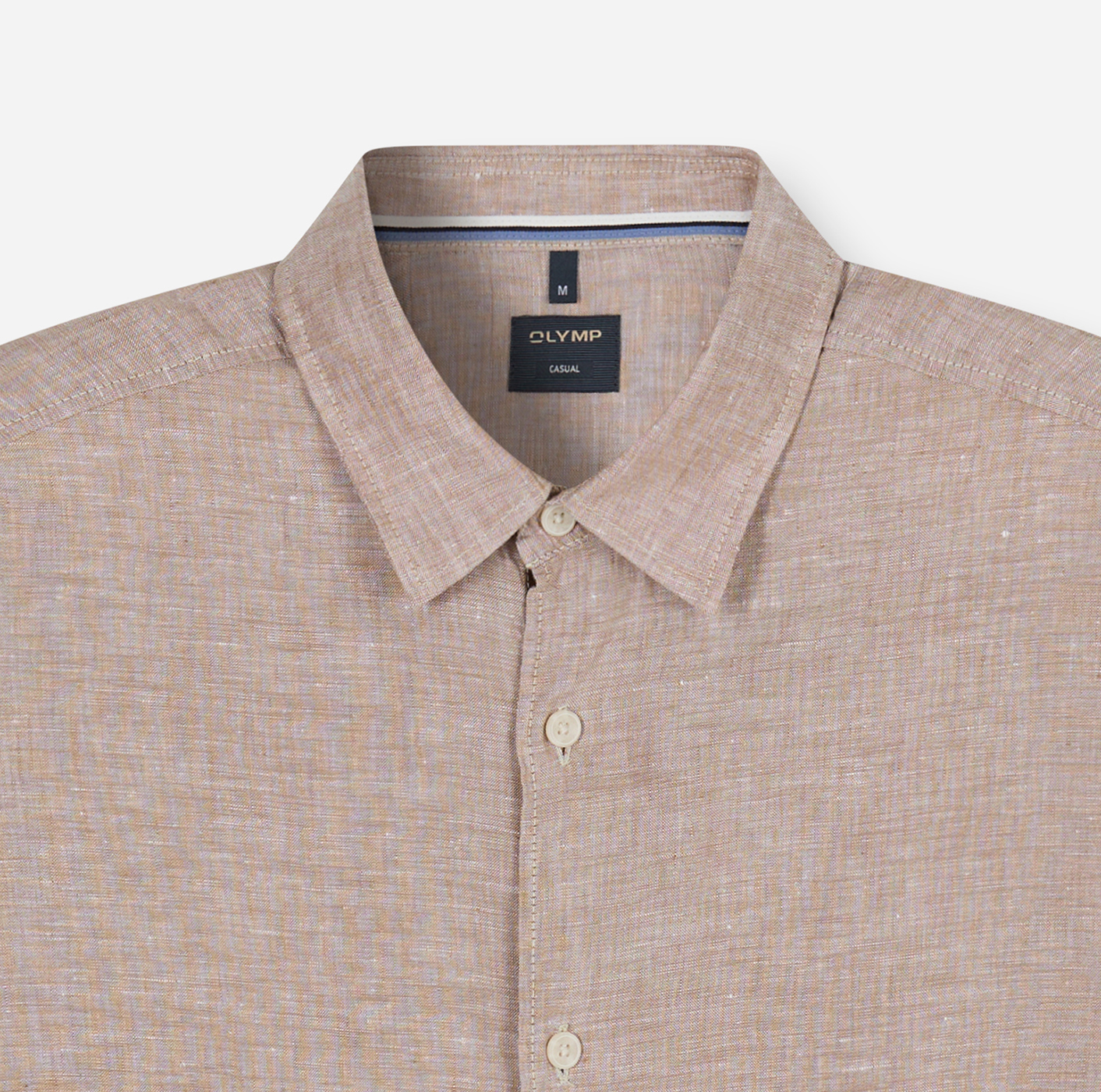 Hemd Herren Braun – OLYMP Casual Regular Fit, Detailansicht