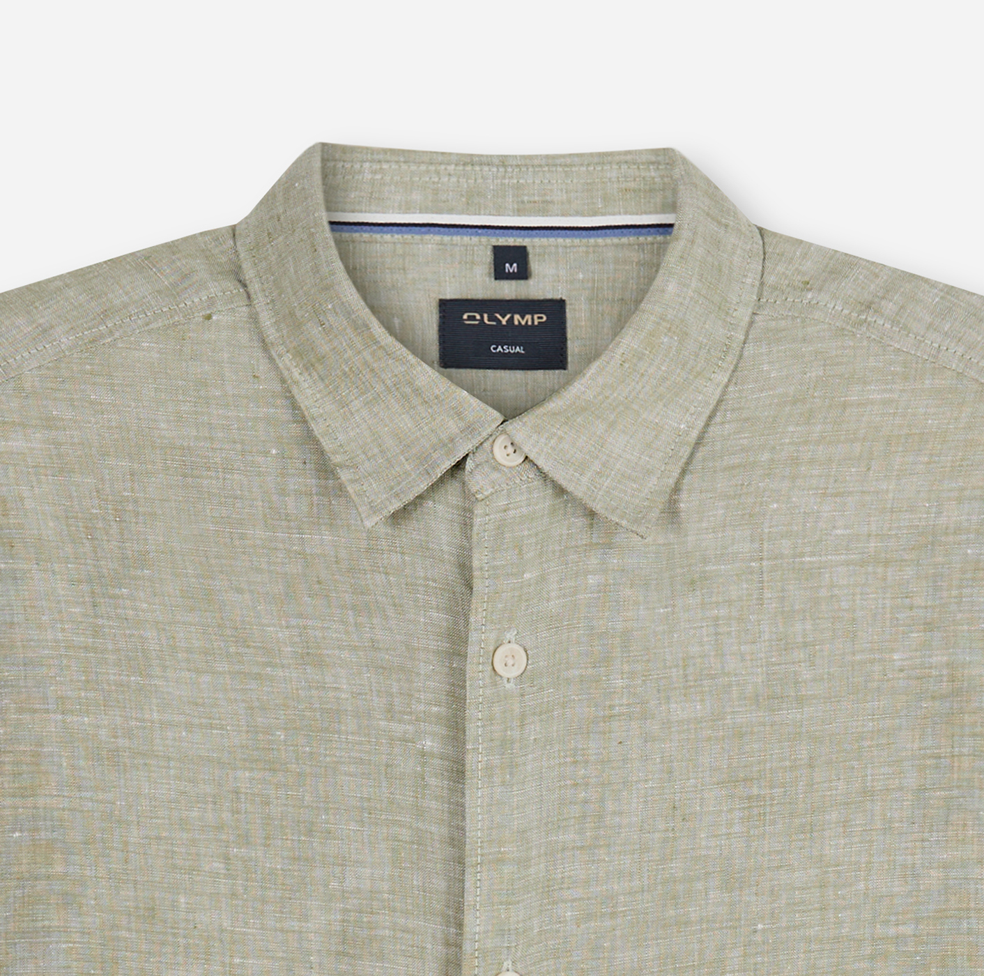 Hemd Herren Oliv – OLYMP Casual Regular Fit, Detailansicht