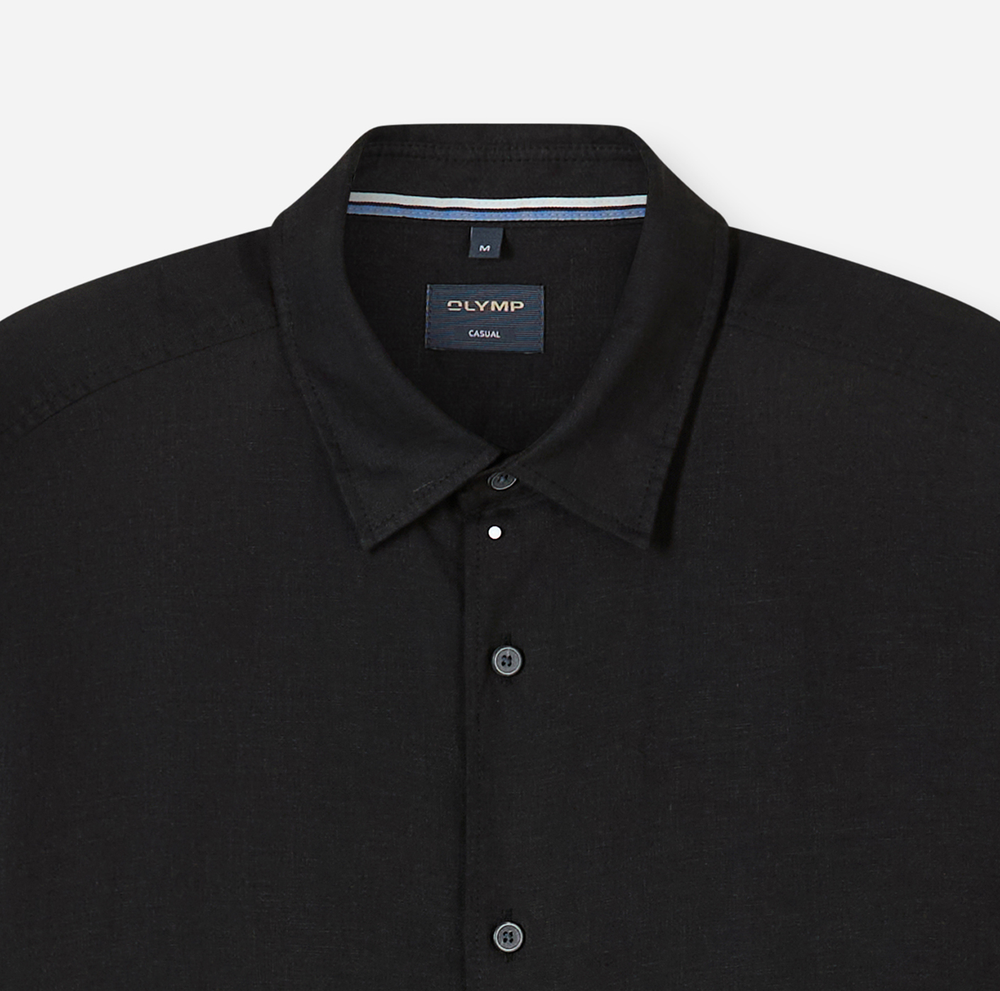 Hemd Herren Schwarz – OLYMP Casual Regular Fit, Detailansicht