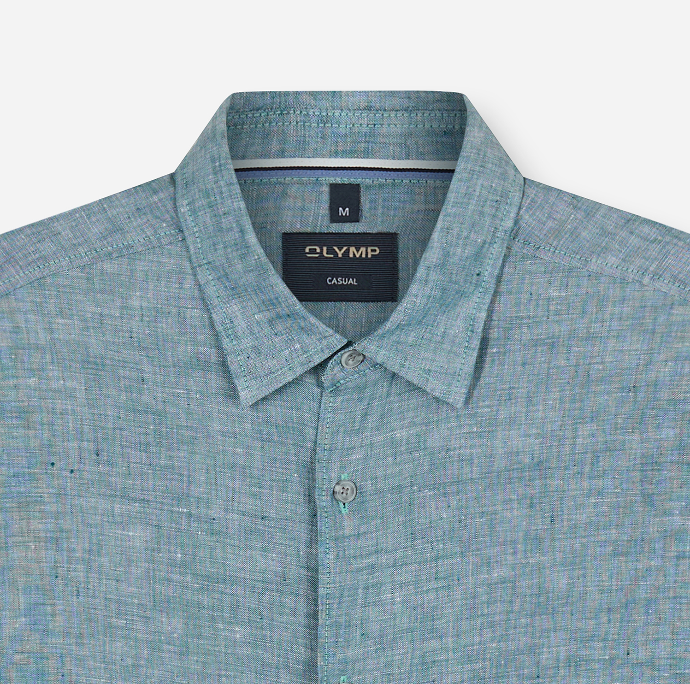 Hemd Herren Smaragd – OLYMP Casual Regular Fit, Detailansicht