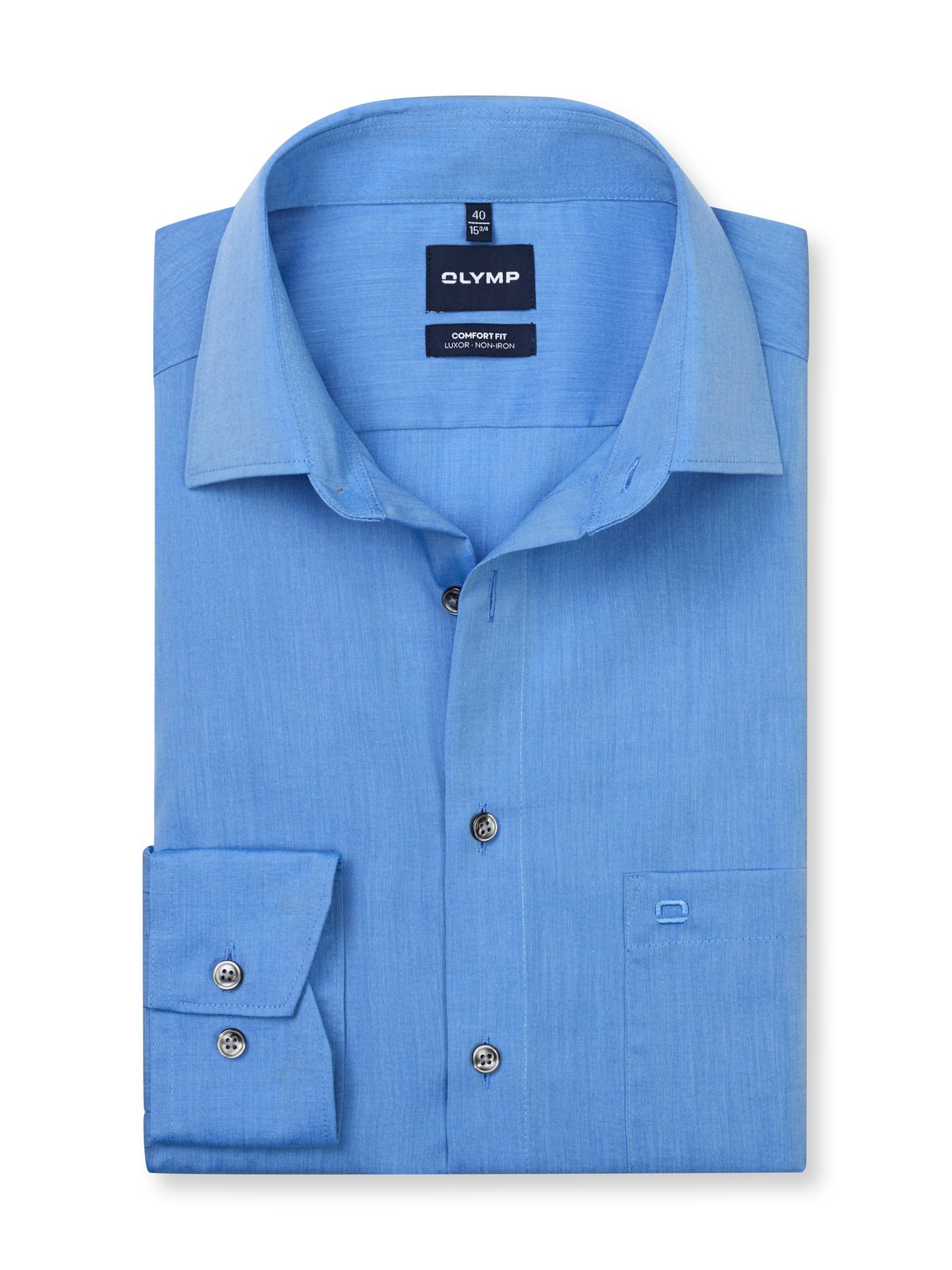 Hemd Herren Blau – OLYMP Luxor Comfort Fit, Detailansicht