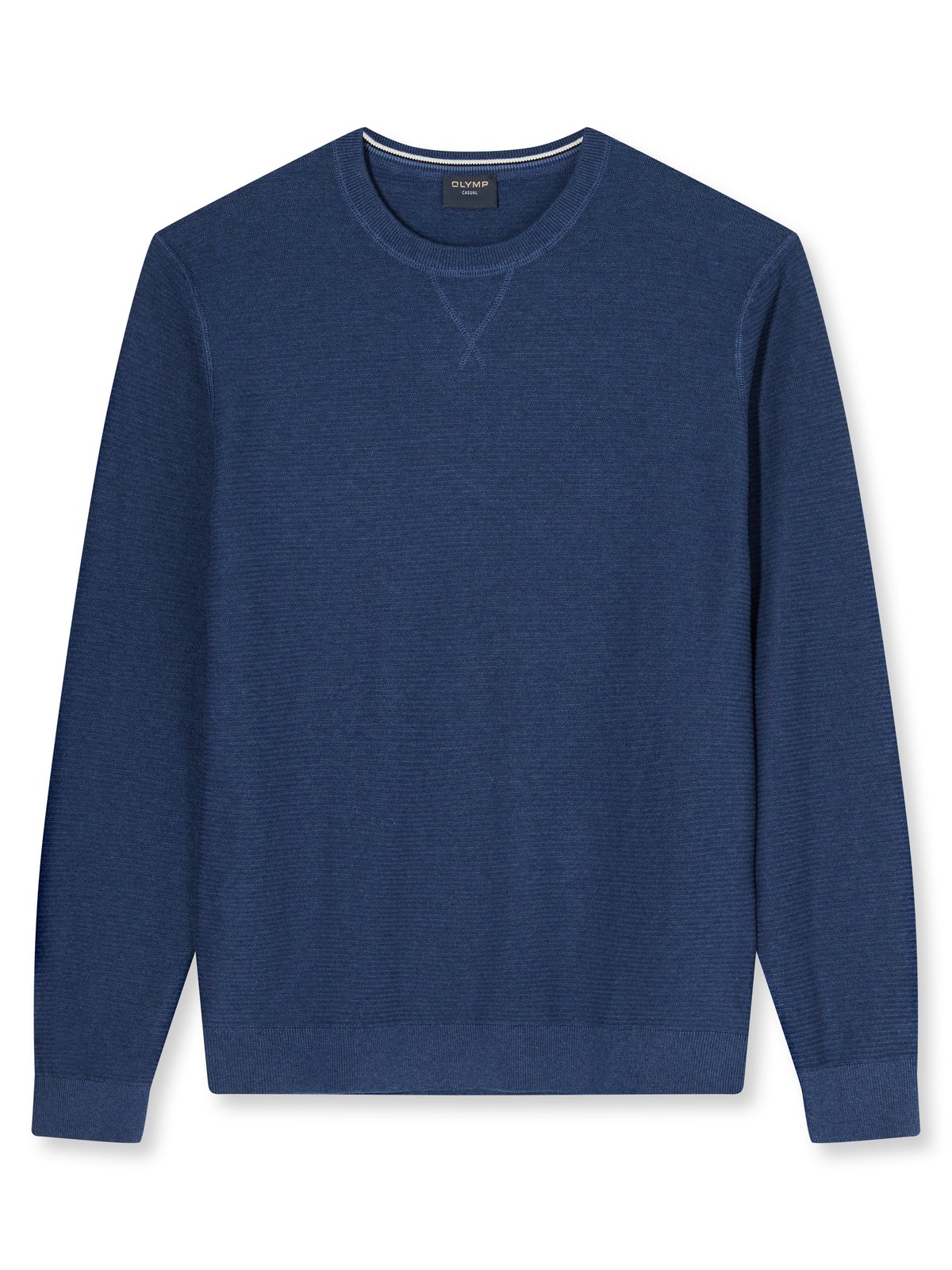 Pullover Herren Blau – OLYMP Casual Strick Regular Fit, Detailansicht