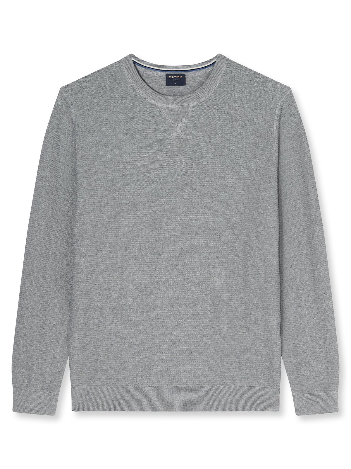 Pullover Herren Grau – OLYMP Casual Strick Regular Fit, Detailansicht