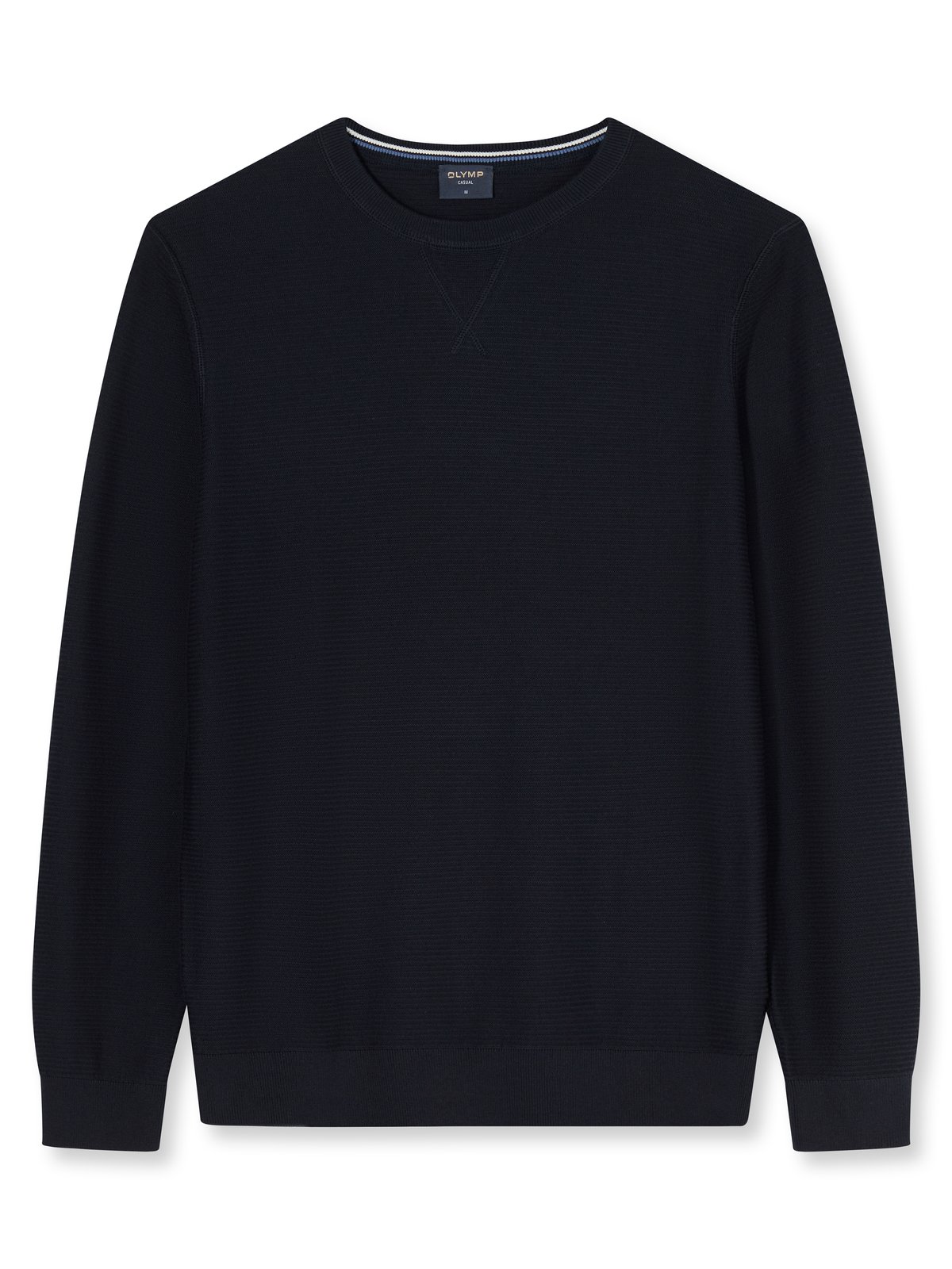 Pullover Herren Marine – OLYMP Casual Strick Regular Fit, Detailansicht