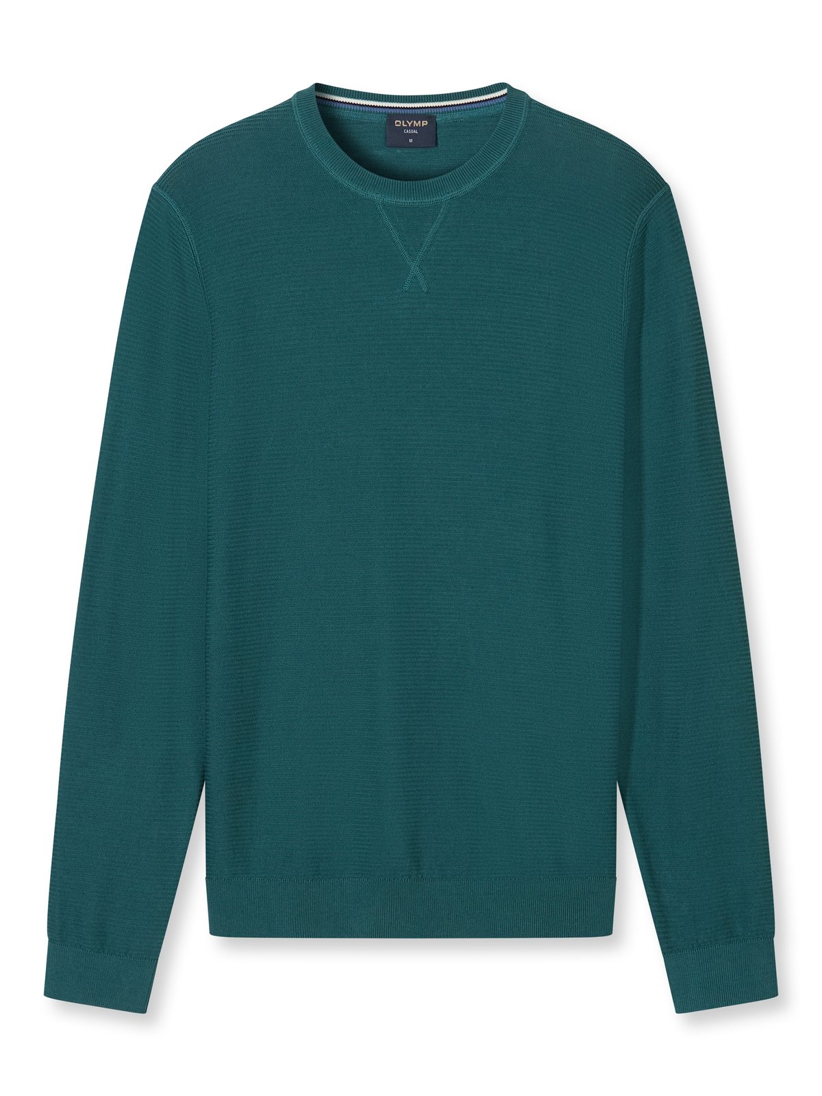 Pullover Herren Türkis – OLYMP Casual Strick Regular Fit, Detailansicht