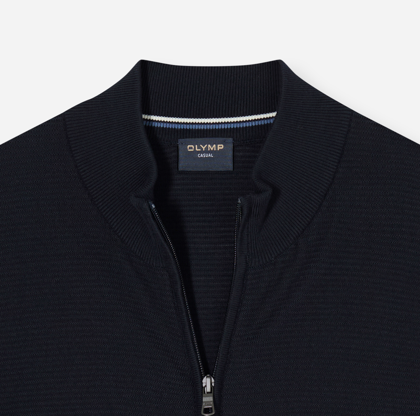 Pullover Herren Marine – OLYMP Casual Strick, Detailansicht