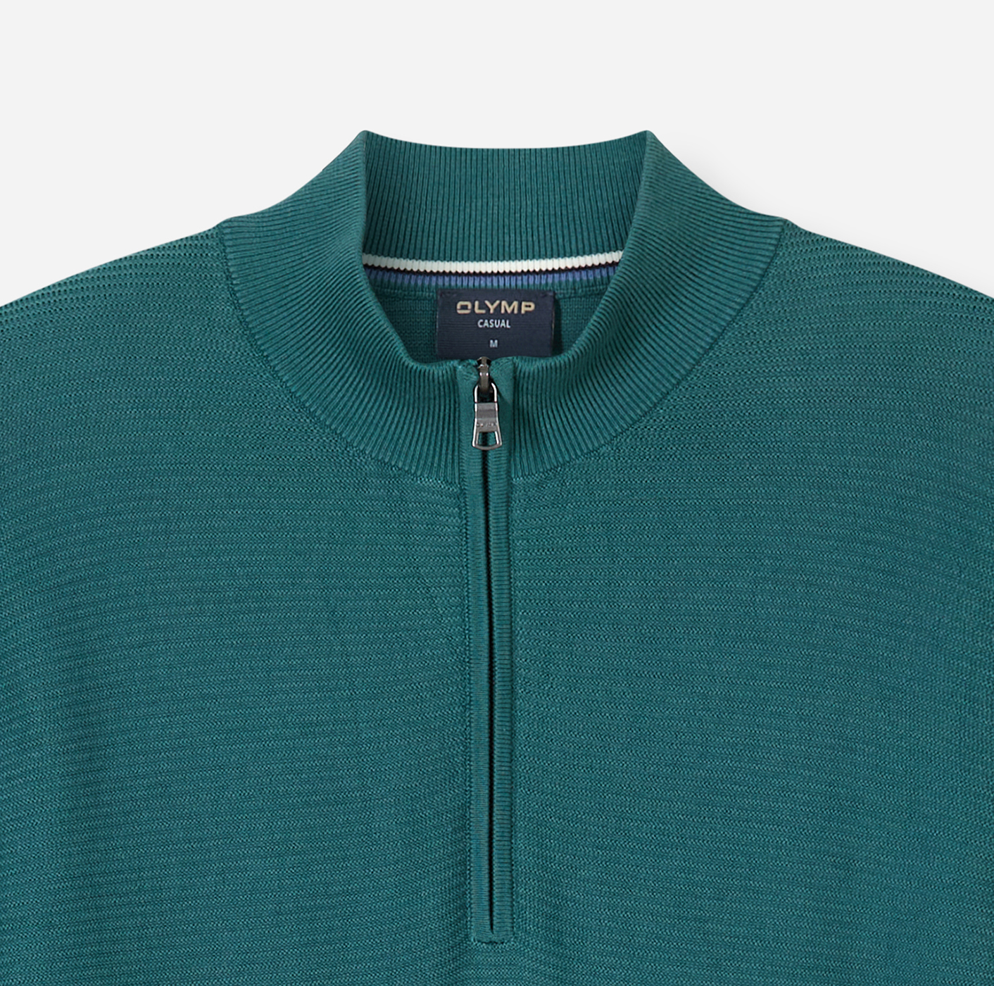 Pullover Herren Türkis – OLYMP Casual Strick Regular Fit, Detailansicht