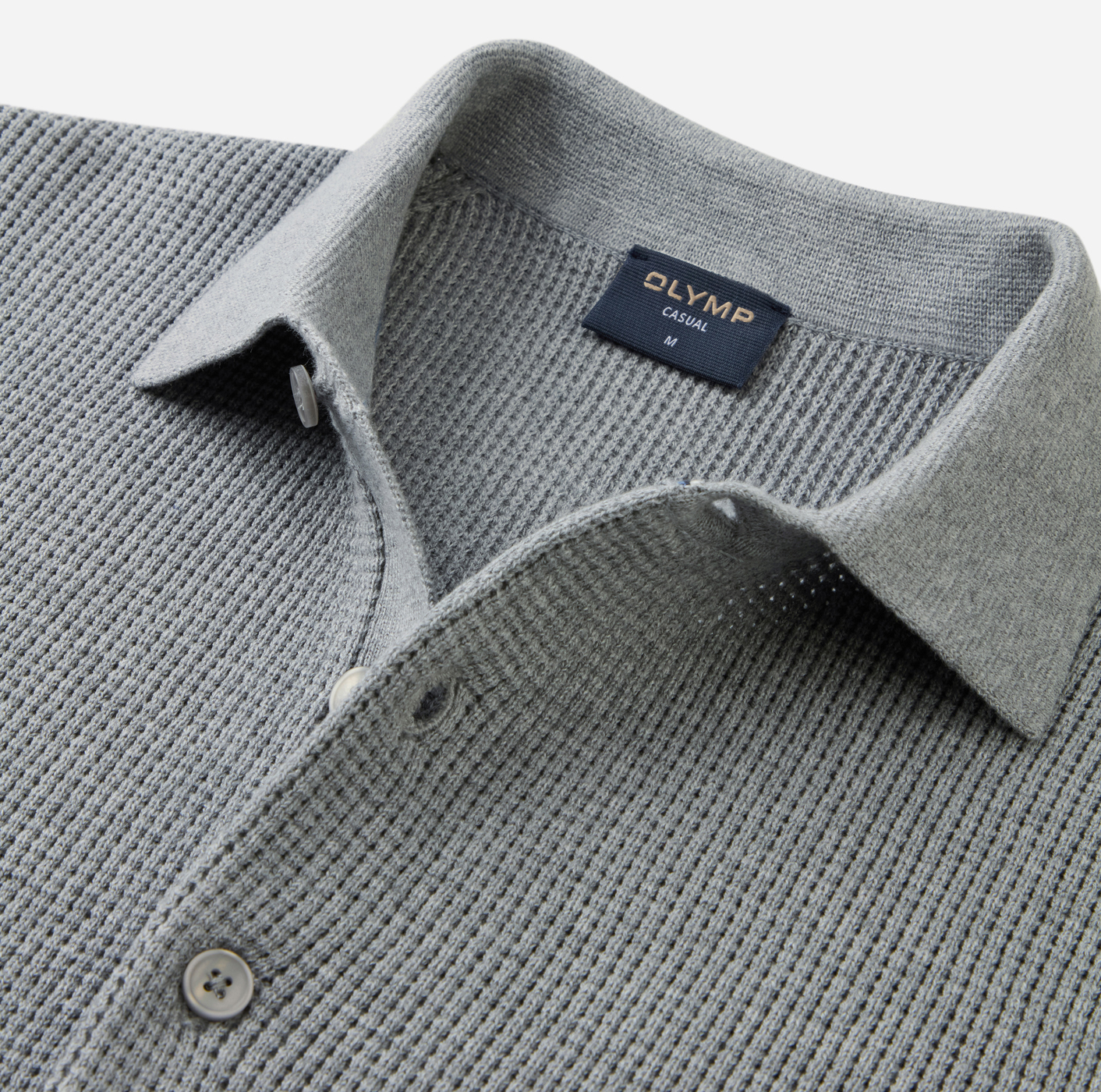 Pullover Herren Grau – OLYMP Casual Strick, Detailansicht