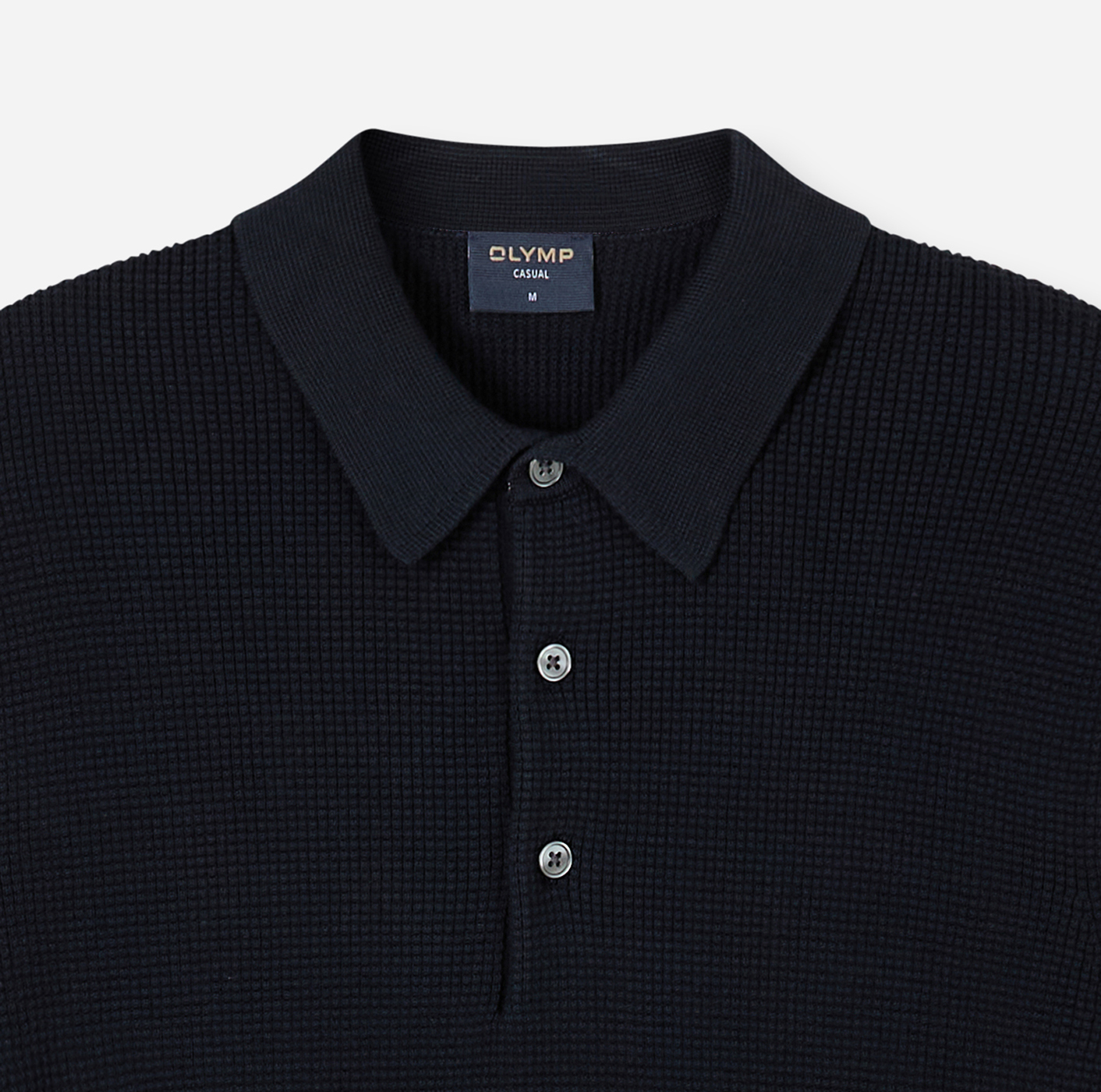 Pullover Herren Marine – OLYMP Casual Strick, Detailansicht