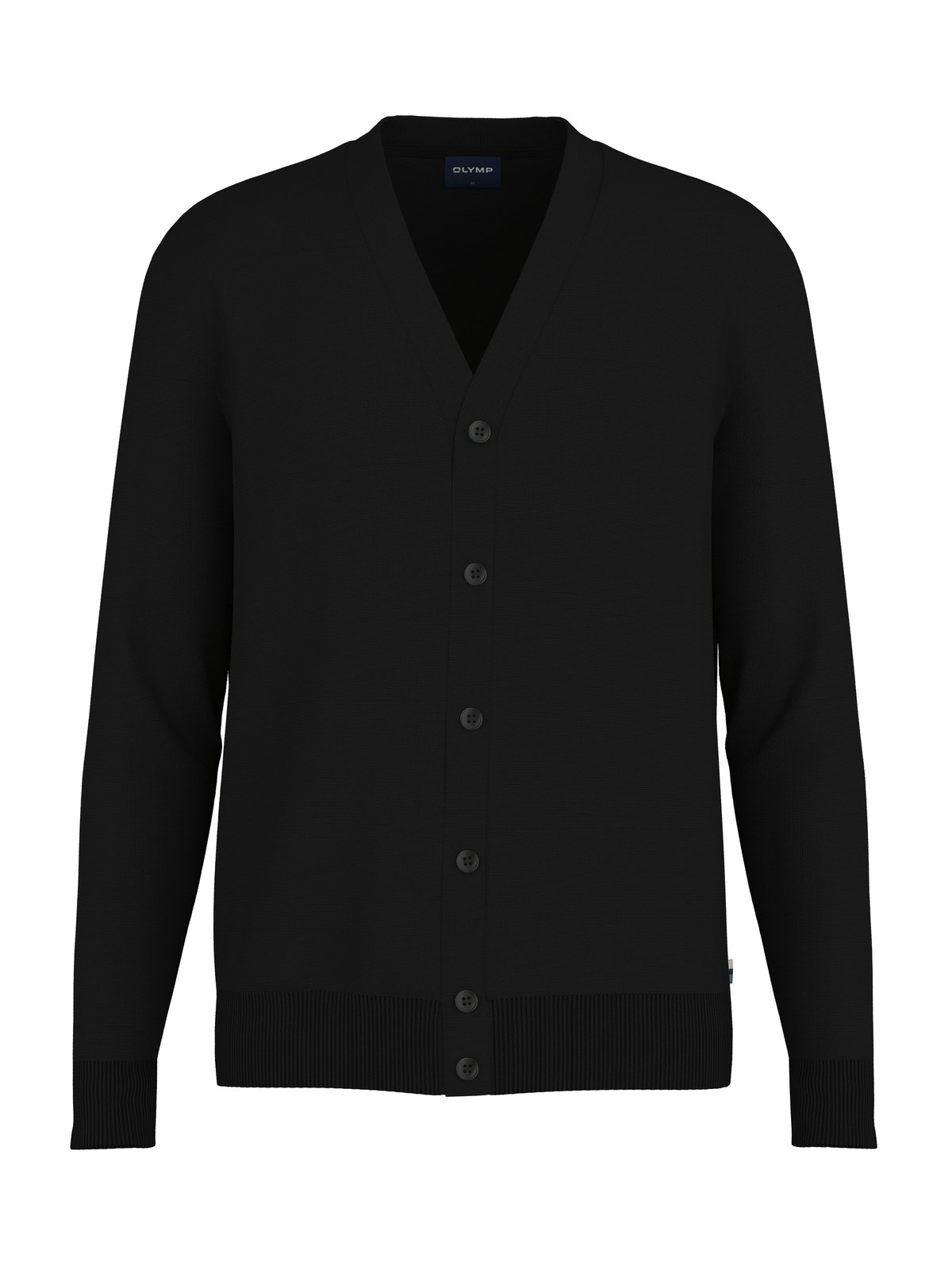 Pullover Herren Schwarz – OLYMP Casual Strick, Detailansicht