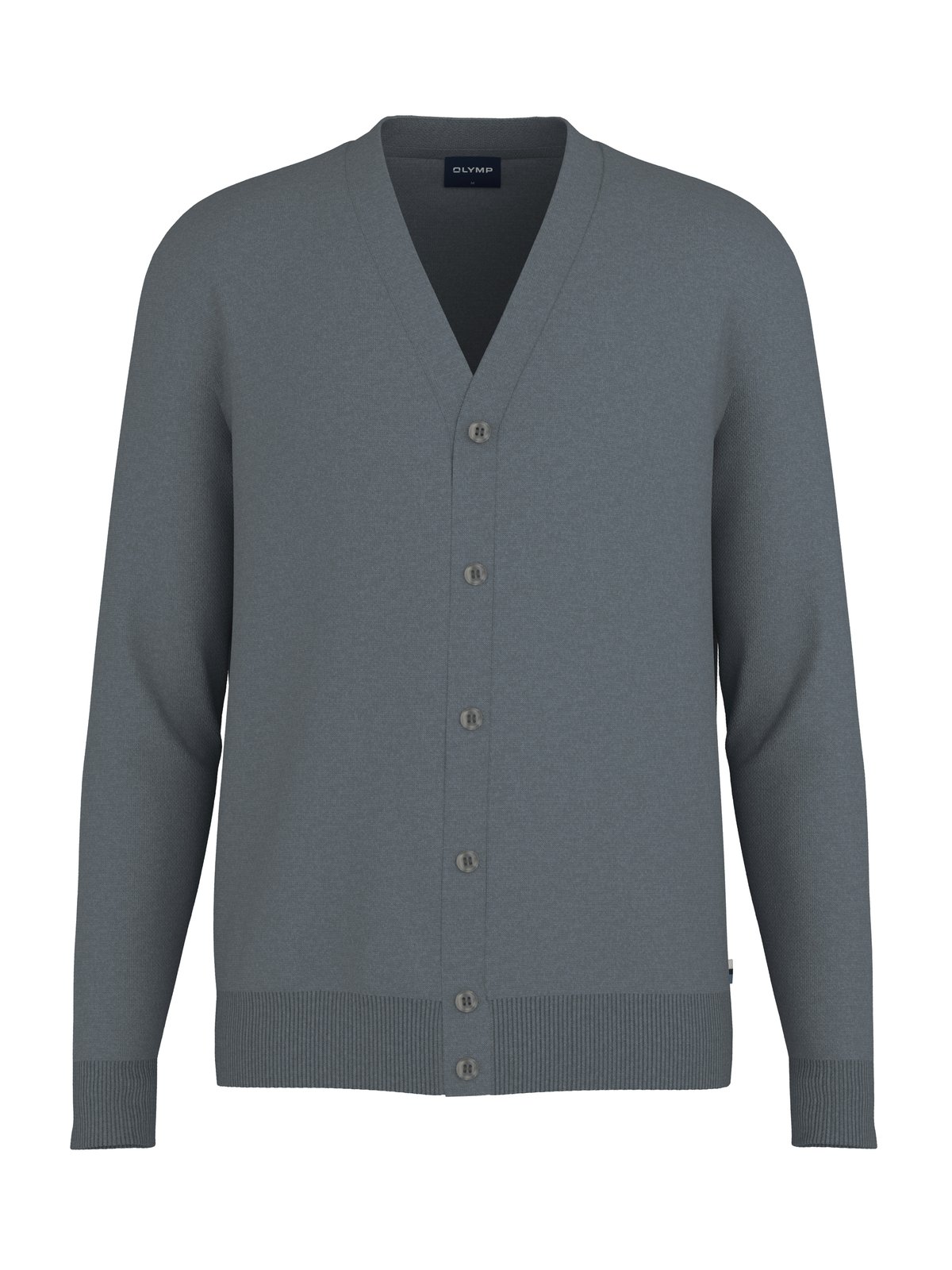 Pullover Herren Silbergrau – OLYMP Casual Strick, Detailansicht