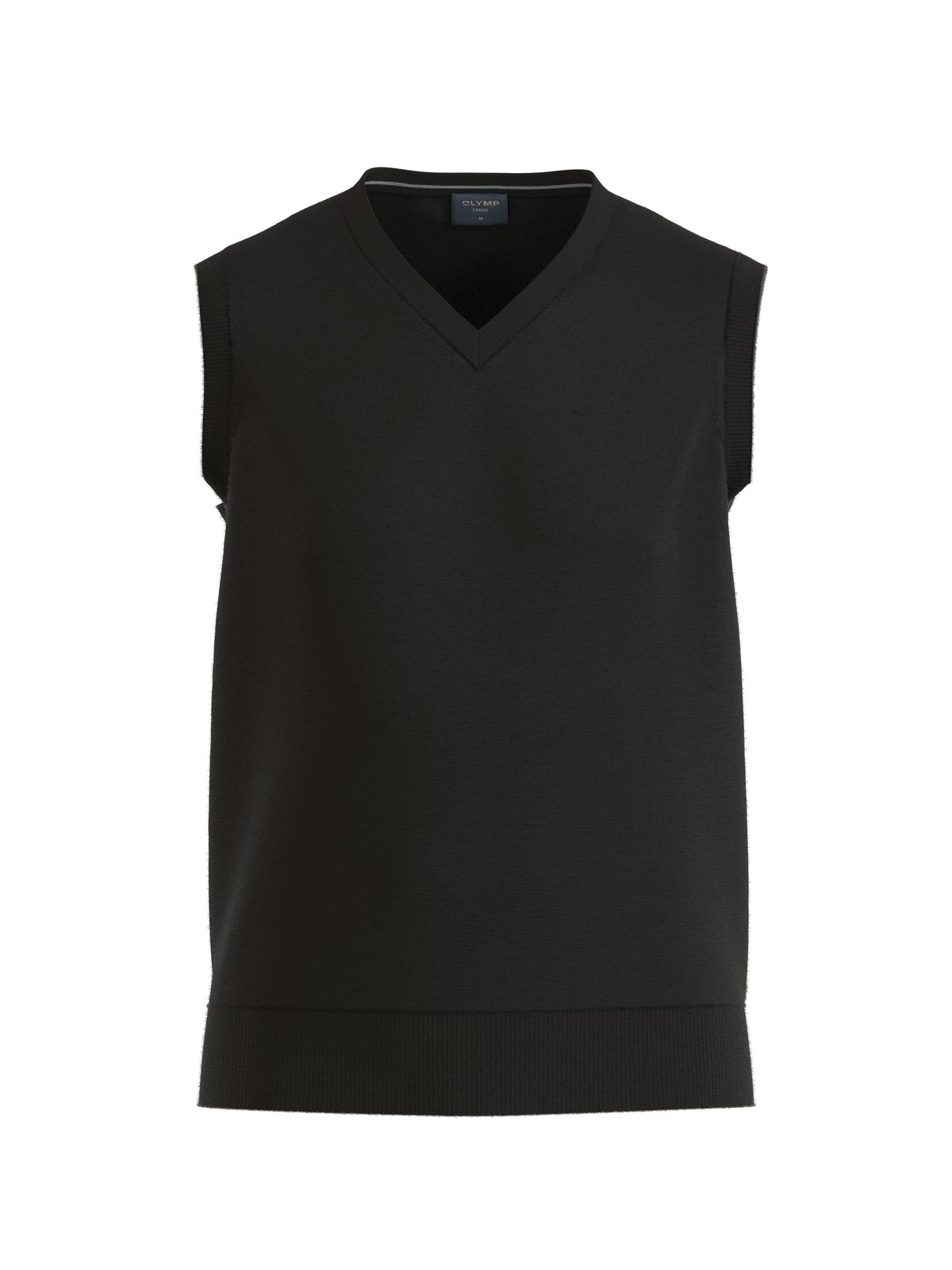 Pullover Herren Schwarz – OLYMP Casual Strick, Detailansicht