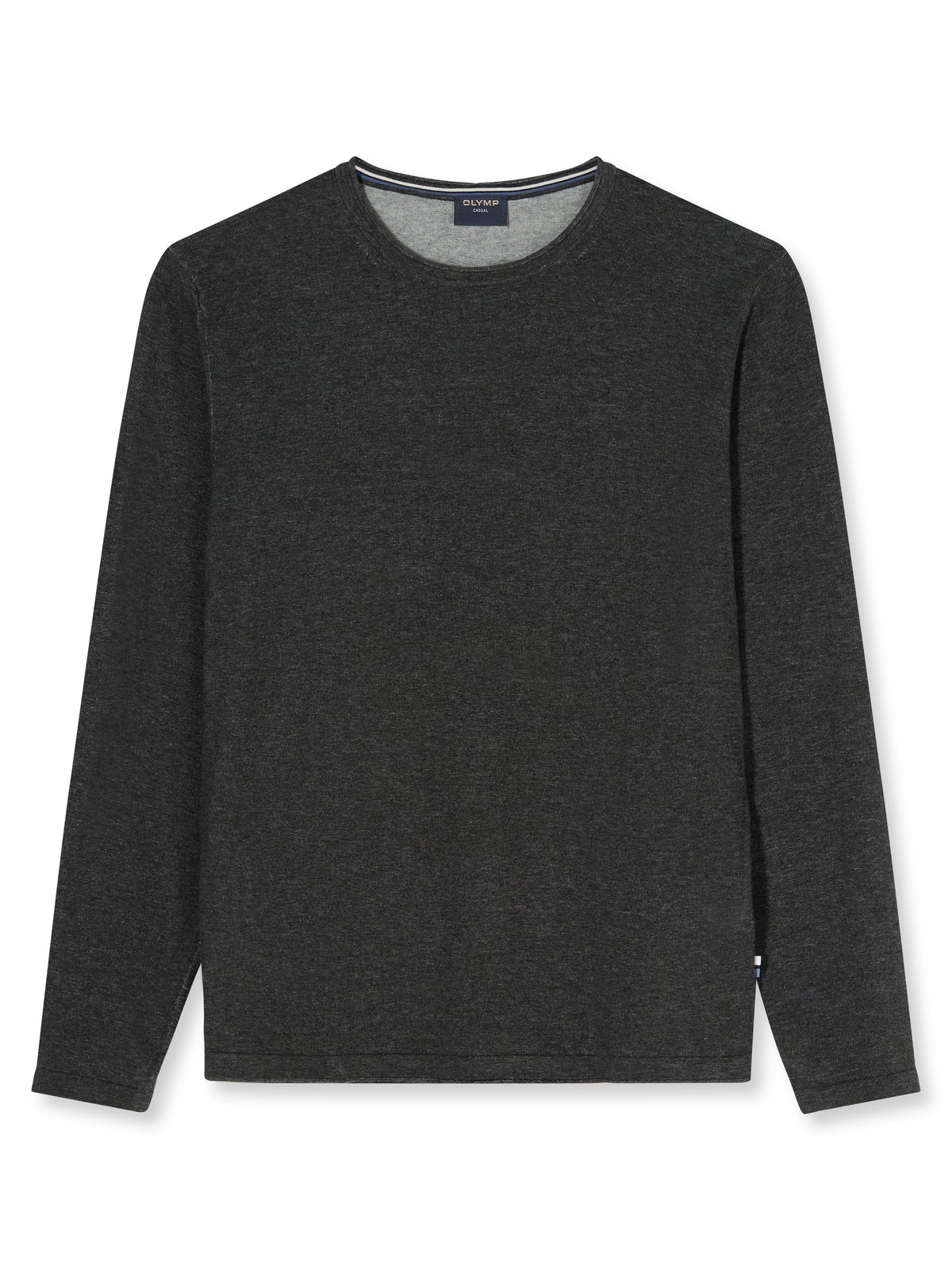 Pullover Herren Anthrazit – OLYMP Casual Strick Regular Fit, Detailansicht