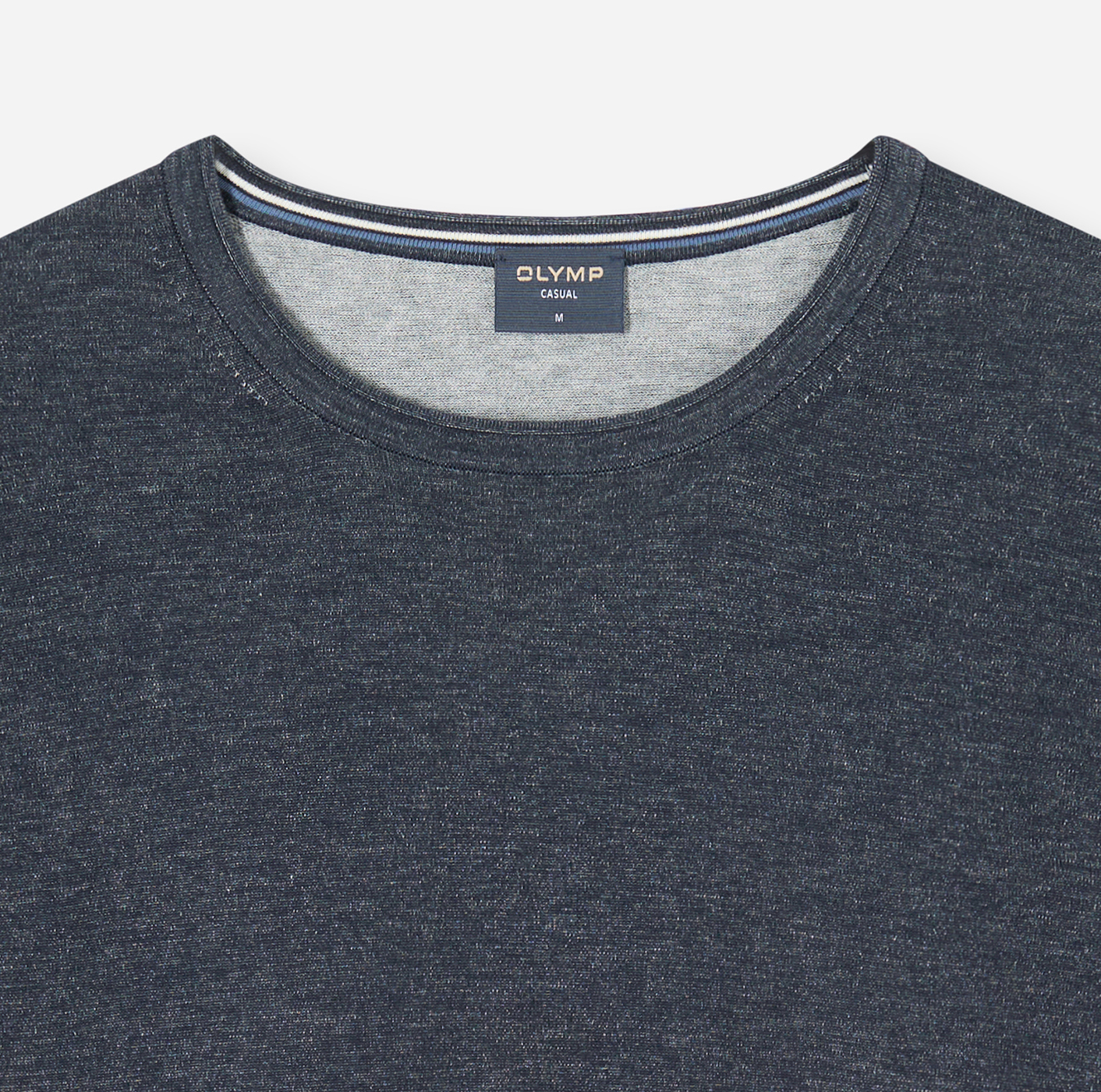 Pullover Herren Marine – OLYMP Casual Strick Regular Fit, Detailansicht