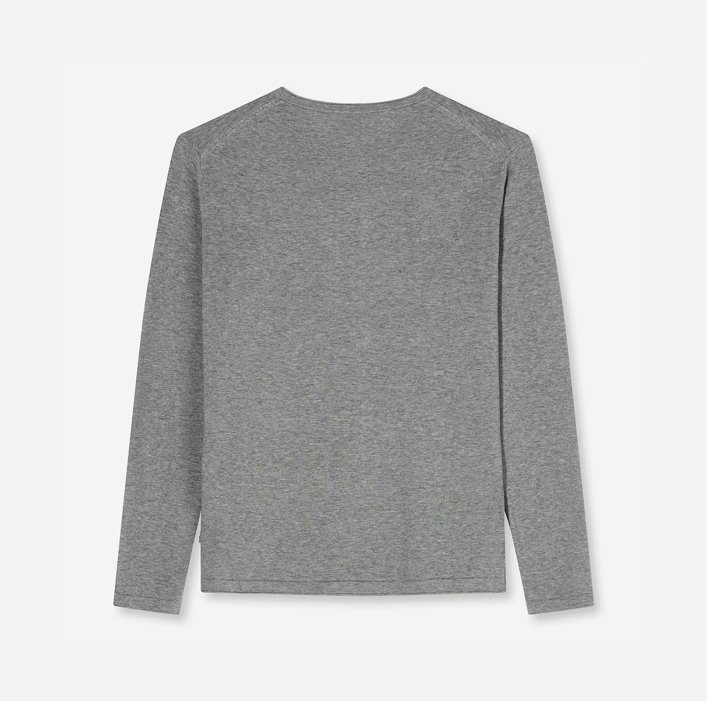 Pullover Herren Silbergrau – OLYMP Casual Strick Regular Fit, Detailansicht