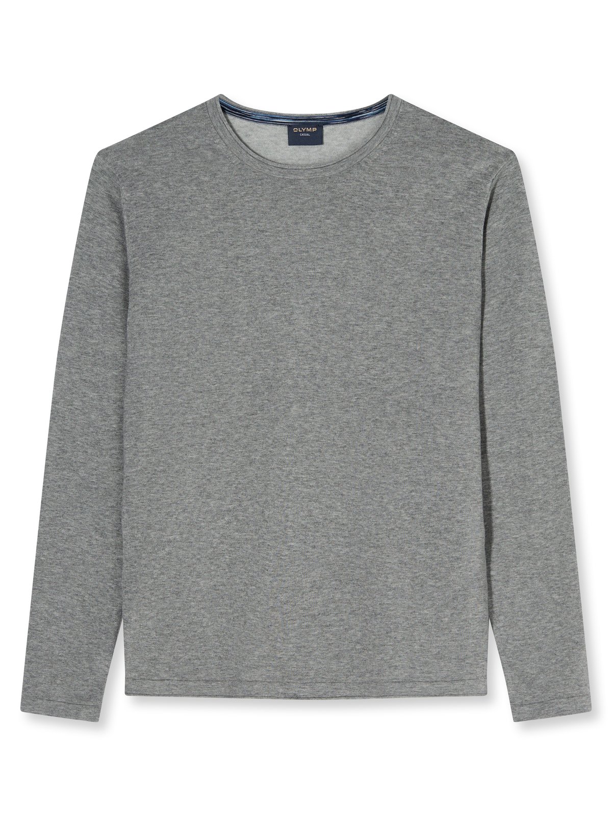 Pullover Herren Silbergrau – OLYMP Casual Strick Regular Fit, Detailansicht