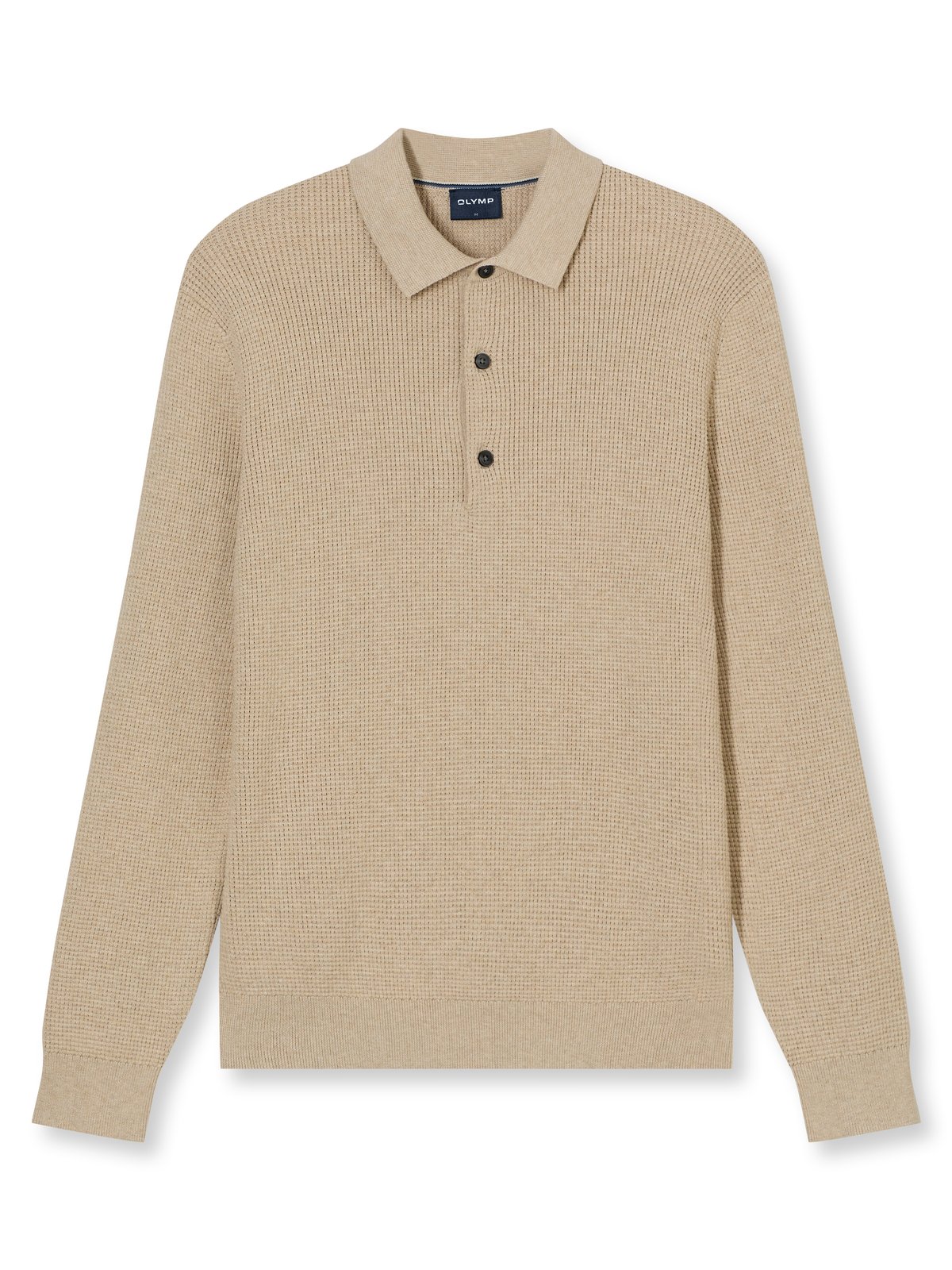 Pullover Herren Hellbeige – OLYMP Casual Strick, Detailansicht