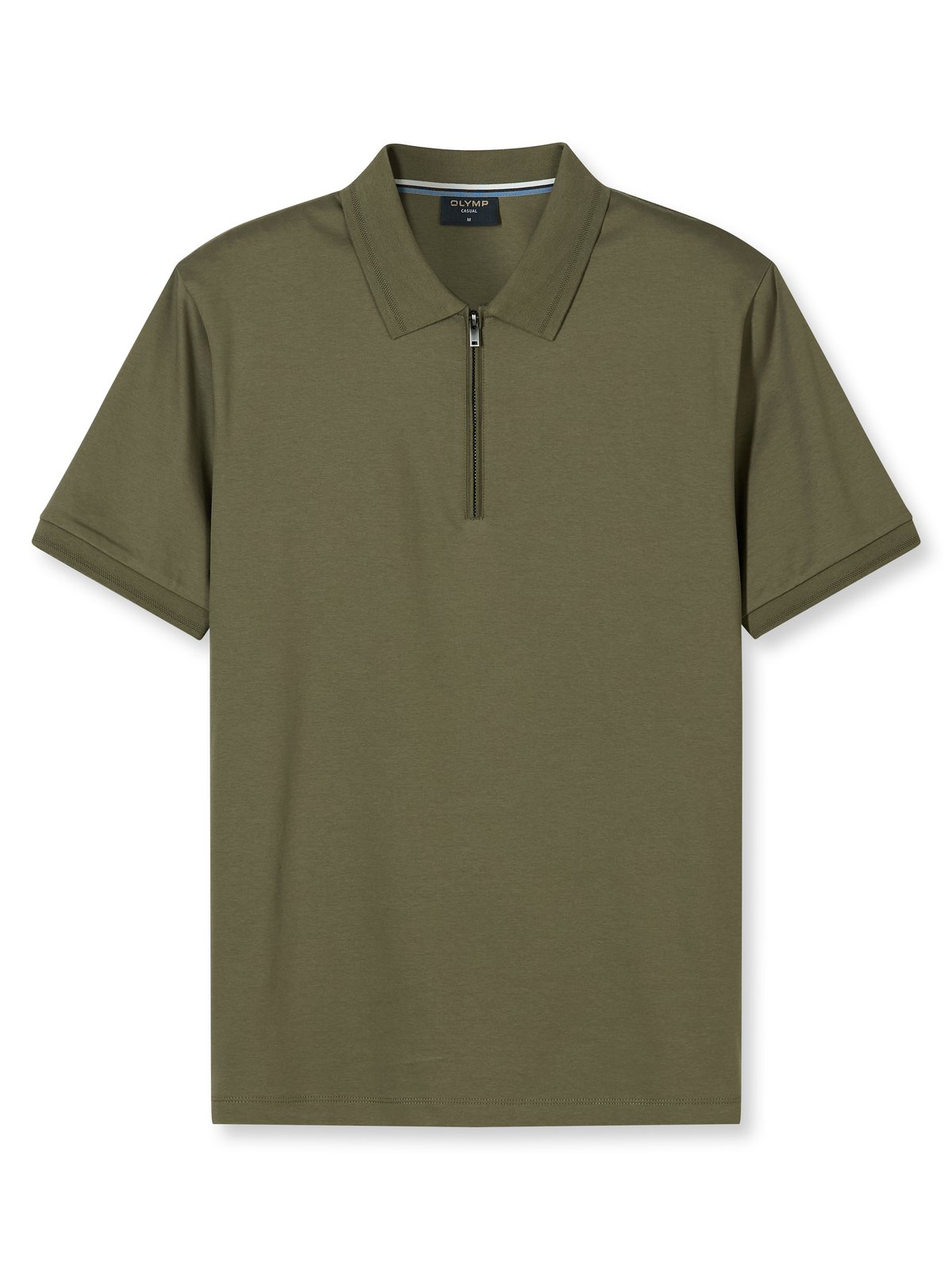 Poloshirt Herren Oliv – OLYMP Casual Wirk Regular Fit, Detailansicht
