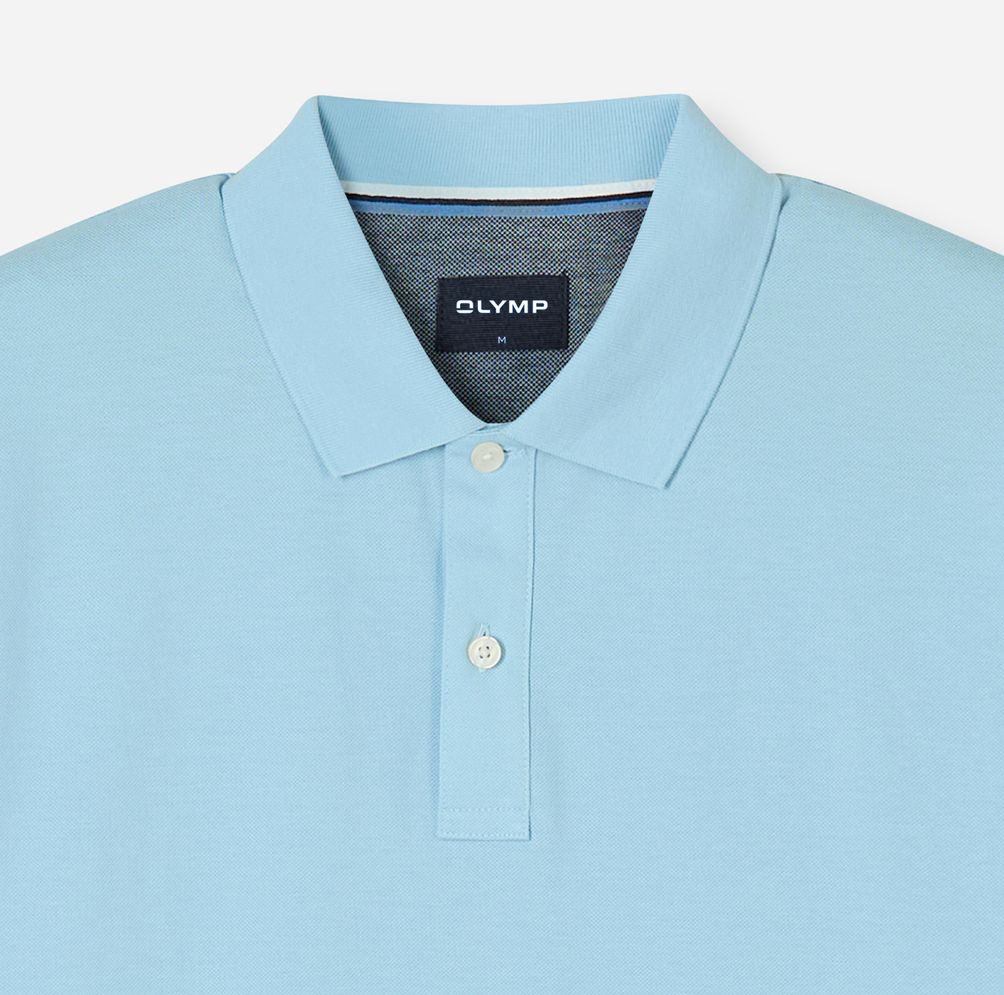 Poloshirt Herren Bleu – OLYMP Casual Wirk, Detailansicht