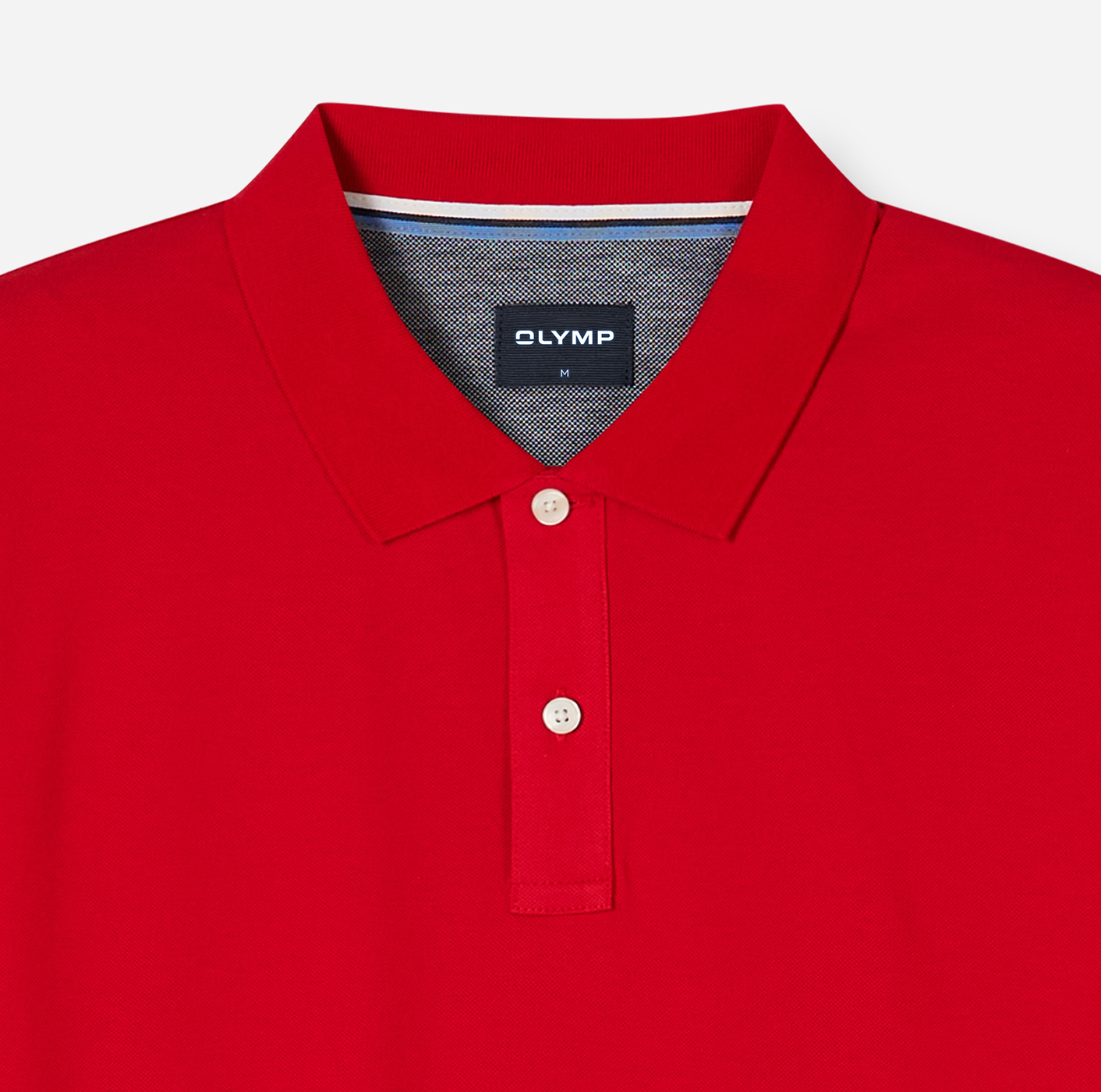 Poloshirt Herren Rot – OLYMP Casual Wirk, Detailansicht