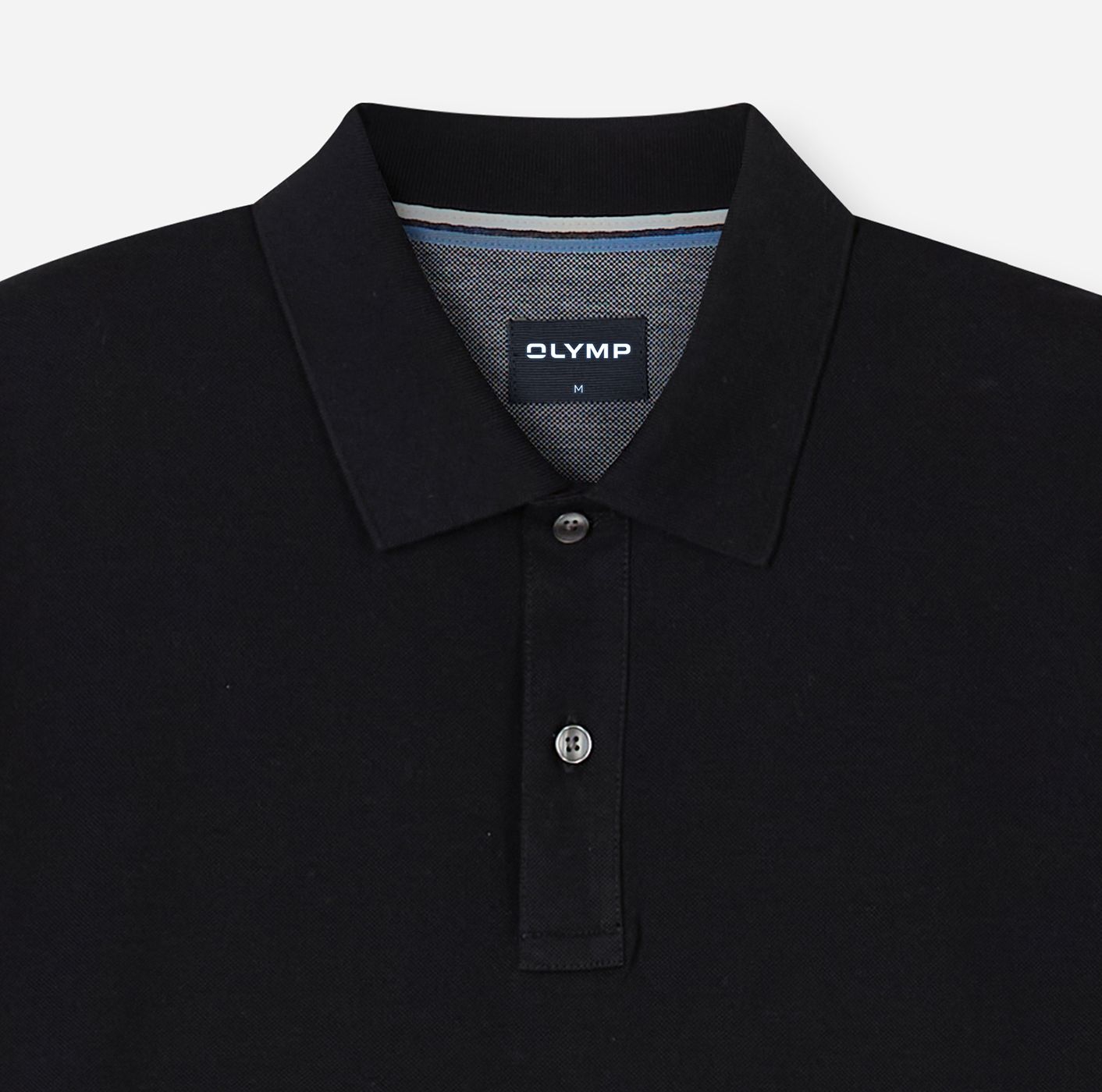 Poloshirt Herren Schwarz – OLYMP Casual Wirk, Detailansicht