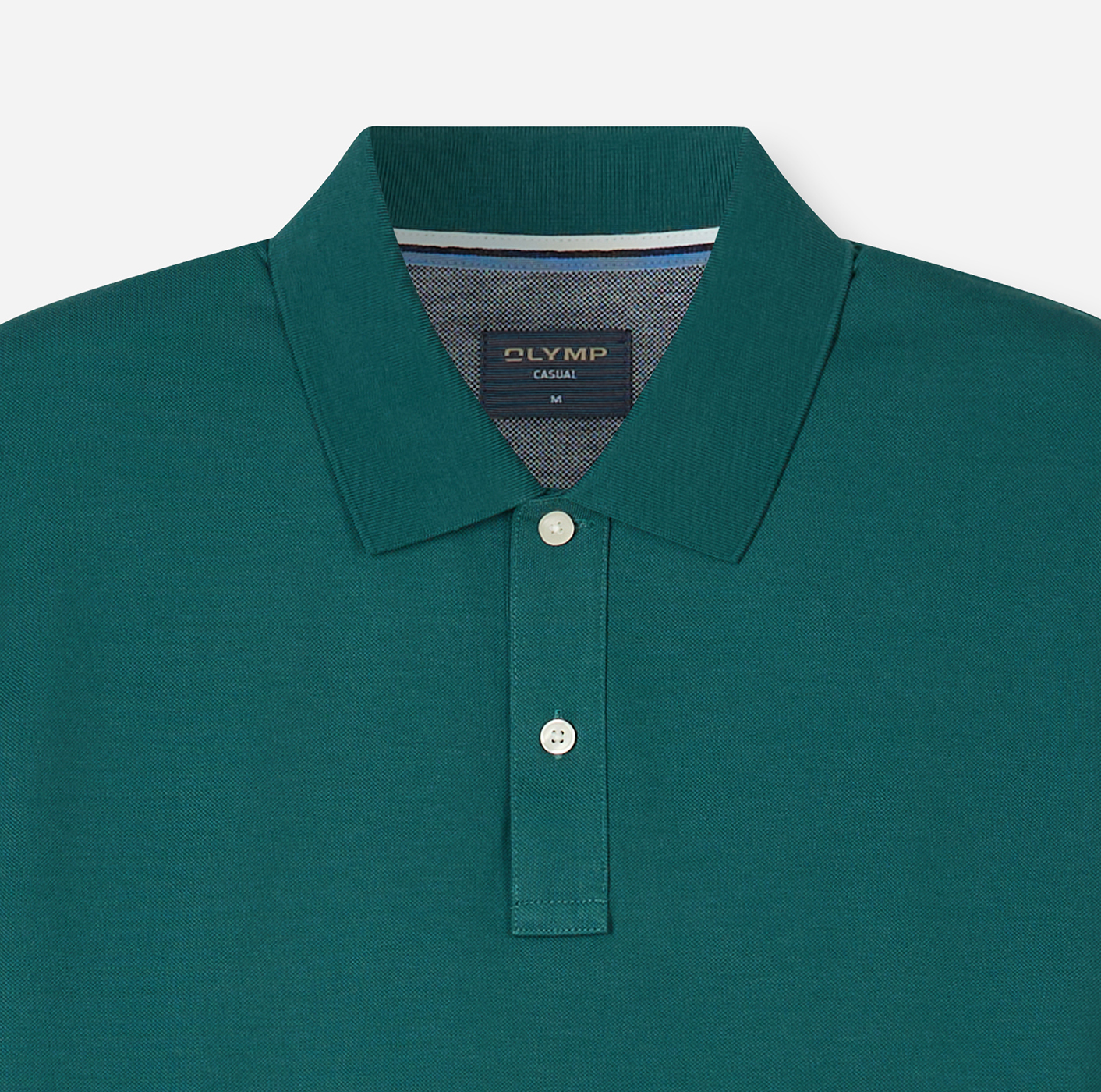 Poloshirt Herren Türkis – OLYMP Casual Wirk, Detailansicht