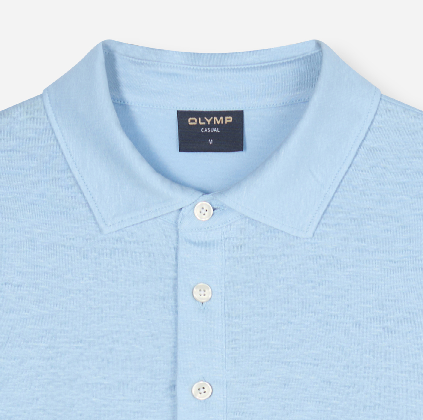 Poloshirt Herren Bleu – OLYMP Casual Wirk, Detailansicht