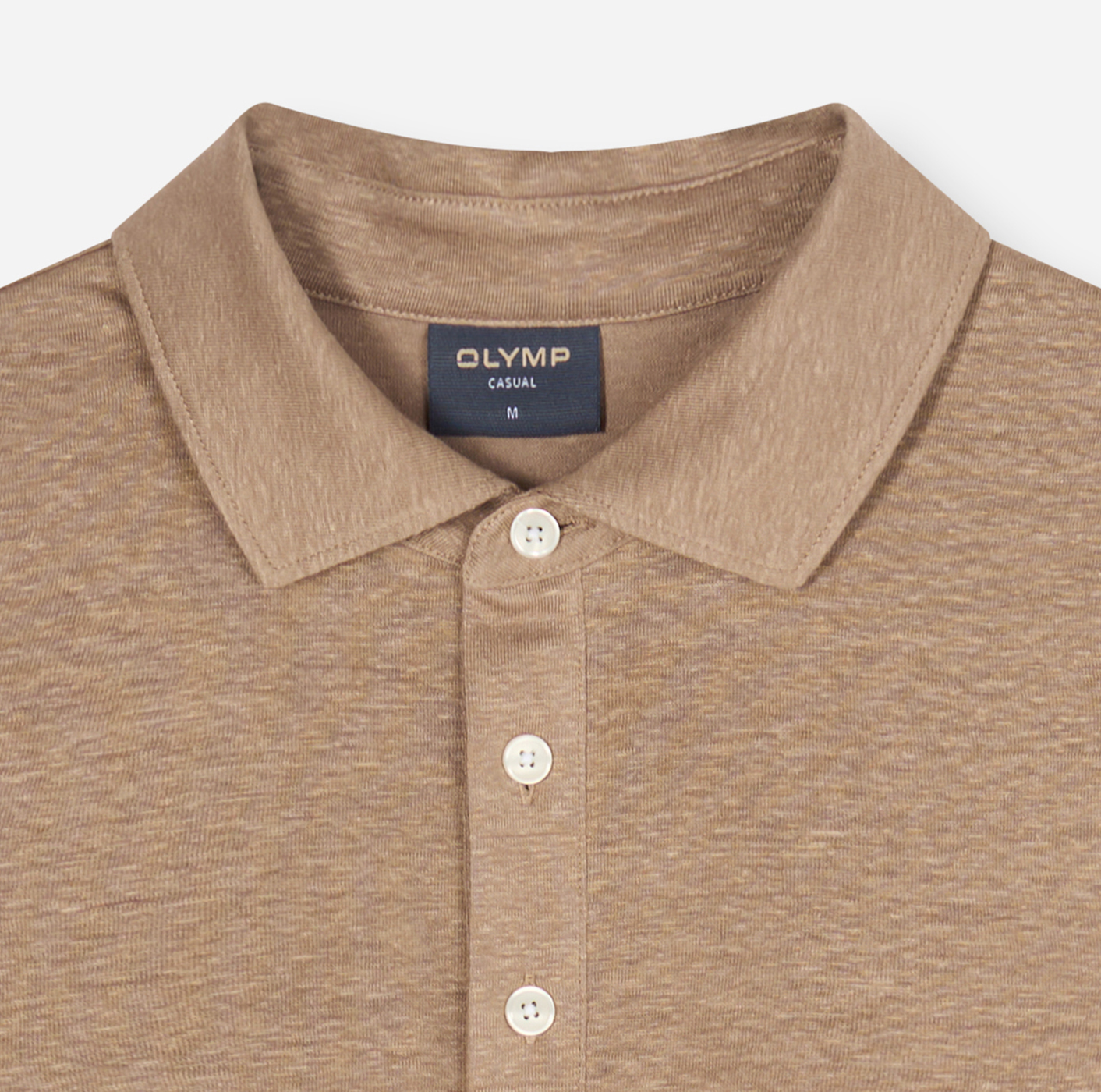 Poloshirt Herren Natur – OLYMP Casual Wirk, Detailansicht