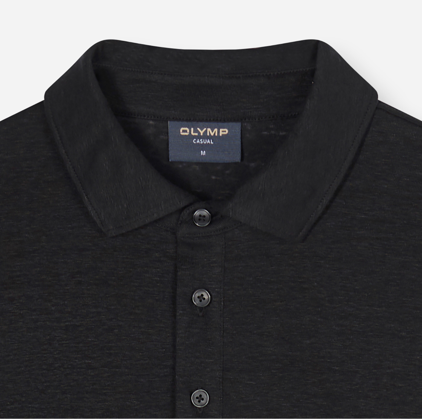 Poloshirt Herren Schwarz – OLYMP Casual Wirk, Detailansicht