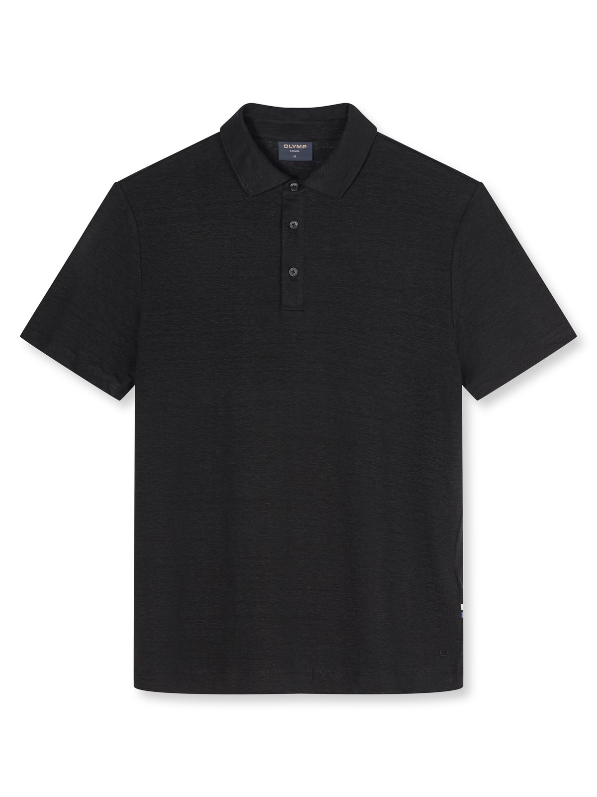 Poloshirt Herren Schwarz – OLYMP Casual Wirk, Detailansicht