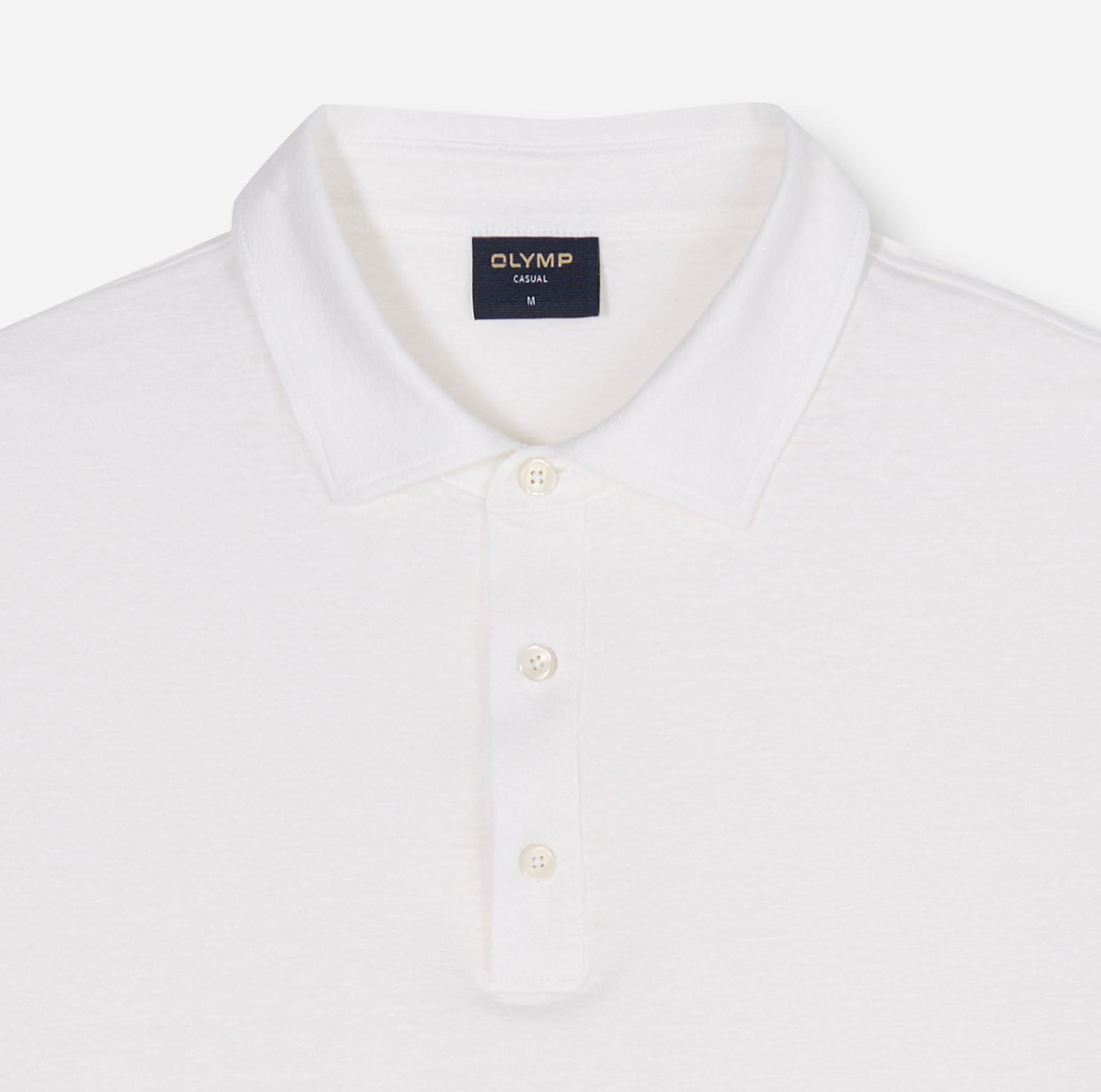 Poloshirt Herren Weiß – OLYMP Casual Wirk, Detailansicht