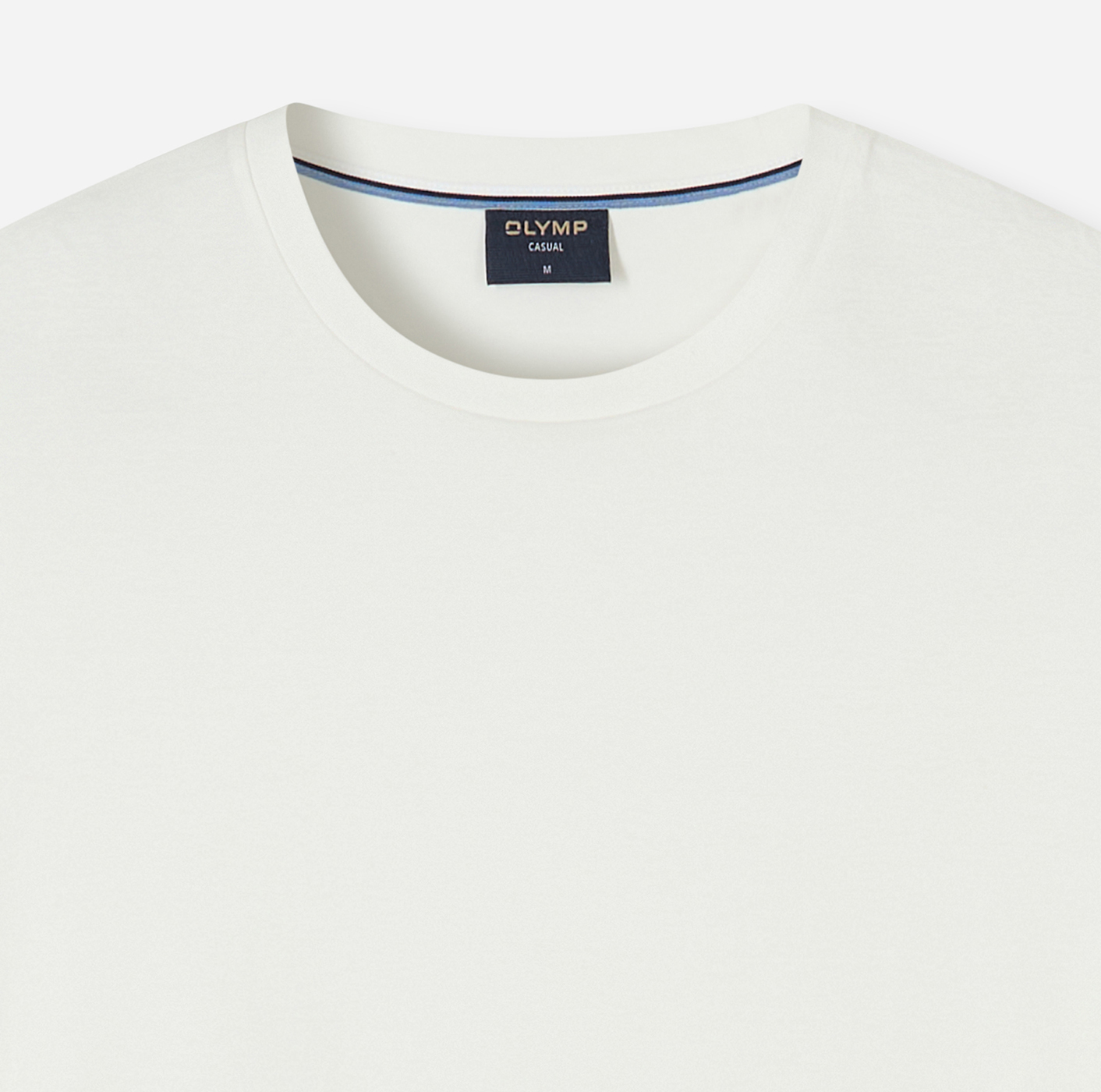 T-Shirt Herren Off white – OLYMP Casual Wirk, Detailansicht