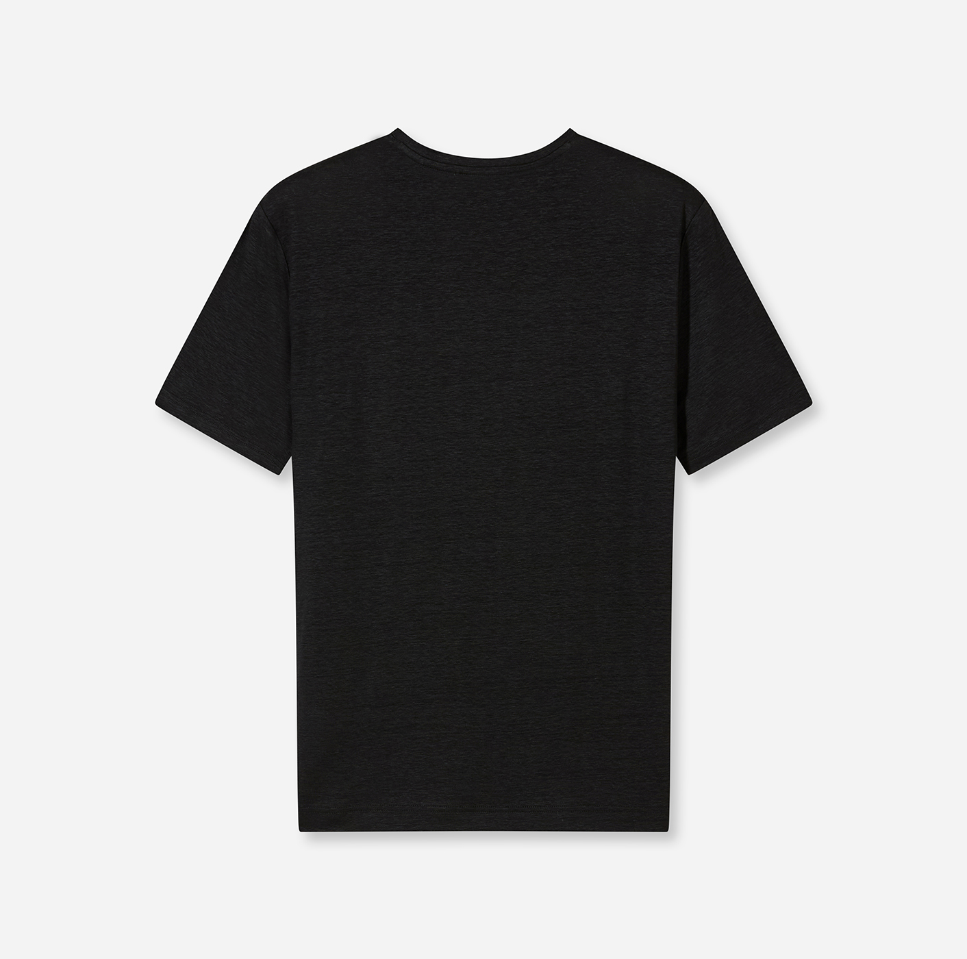 T-Shirt Herren Schwarz – OLYMP Casual Wirk Modern Fit, Detailansicht