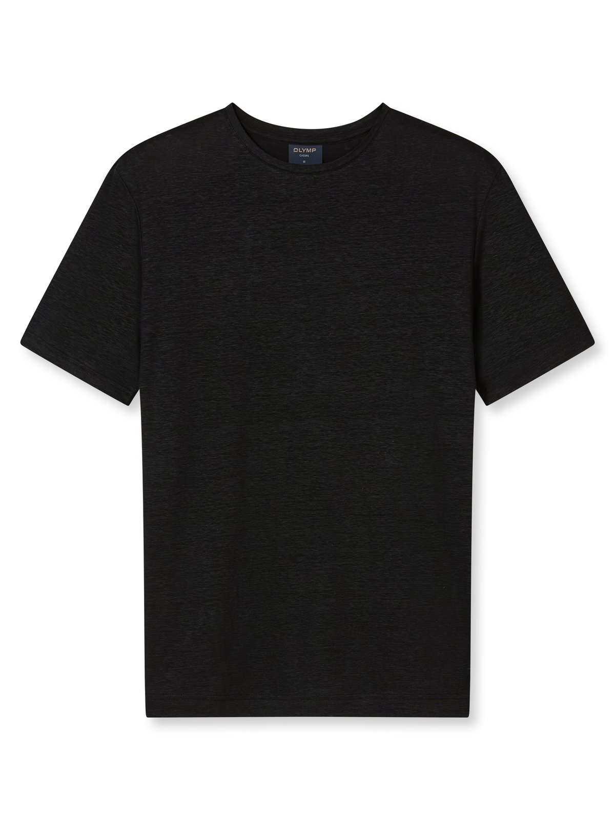 T-Shirt Herren Schwarz – OLYMP Casual Wirk Modern Fit, Detailansicht