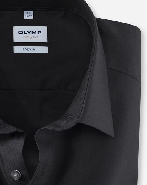 Hemd Herren Schwarz – OLYMP Level Five Body Fit, Detailansicht