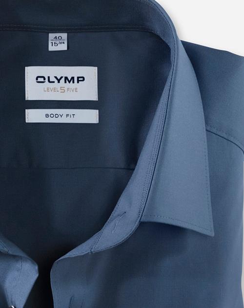 Hemd Herren Rauchblau – OLYMP Level Five Body Fit, Detailansicht