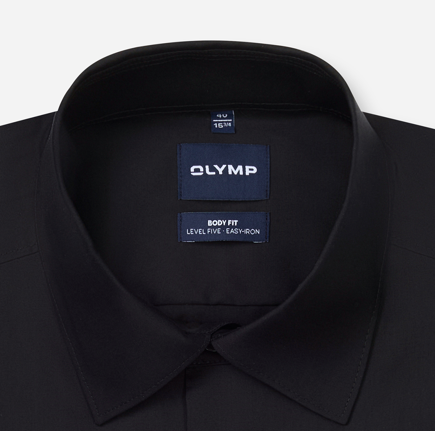 Hemd Herren Schwarz – OLYMP Level Five Body Fit Extra langer Arm, Detailansicht