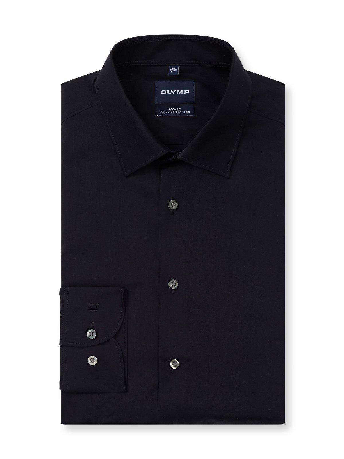 Hemd Herren Schwarz – OLYMP Level Five Body Fit, Detailansicht