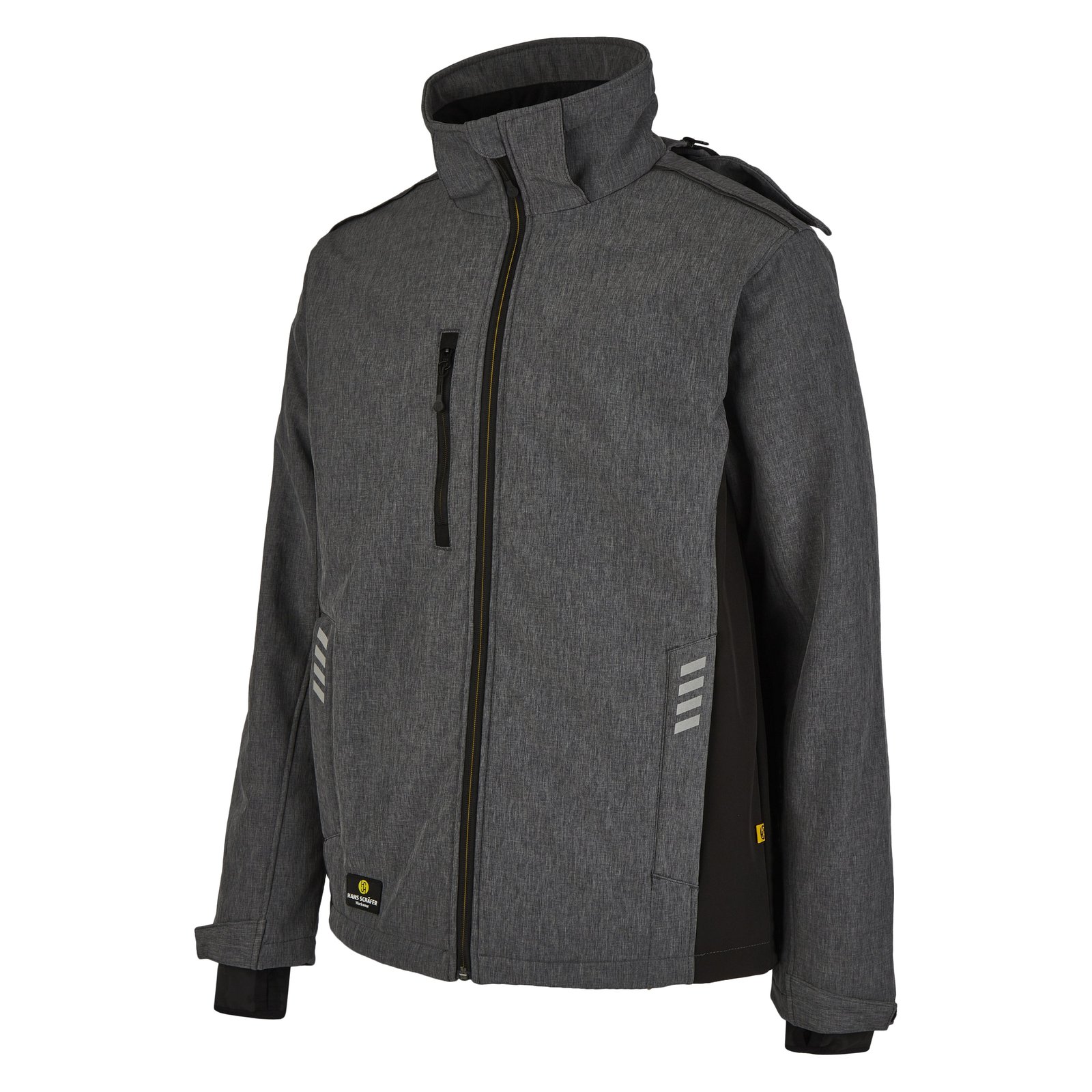 Jacke Herren Grau – SMART Wintersoftshell-Jacke, Detailansicht