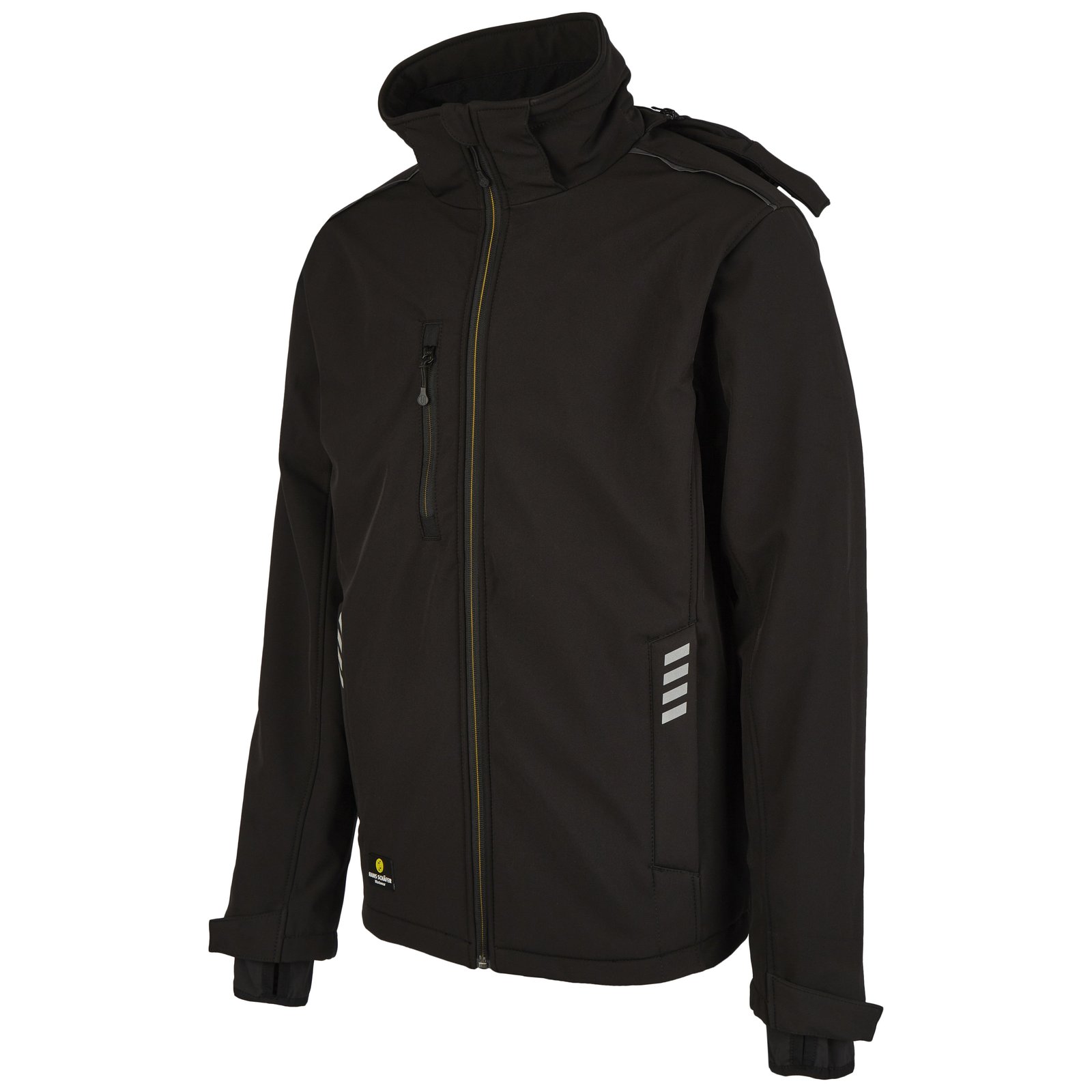 Jacke Herren Schwarz – SMART Wintersoftshell-Jacke, Detailansicht