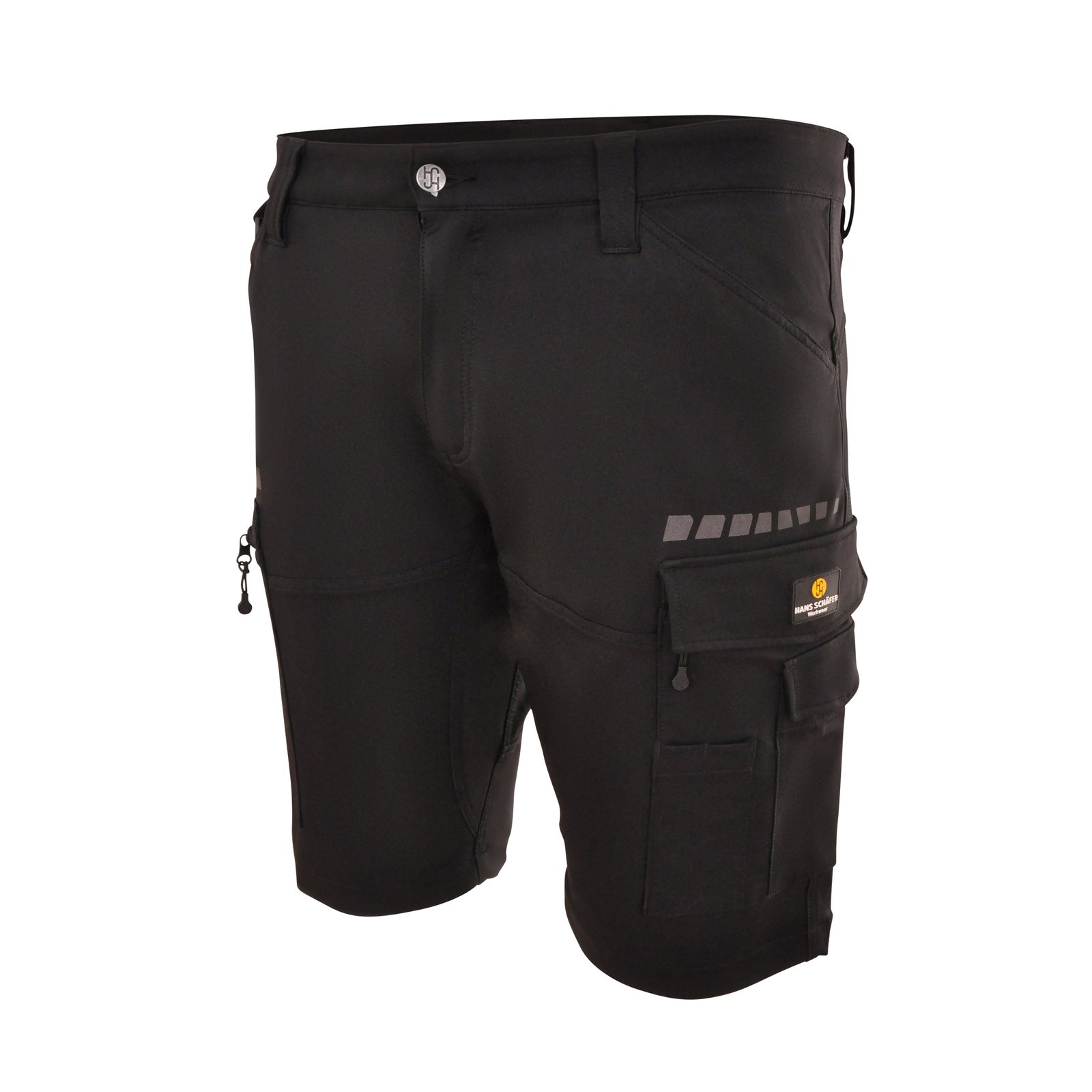 Shorts Herren Schwarz – 4 Way Stretch Short Herakles, Detailansicht
