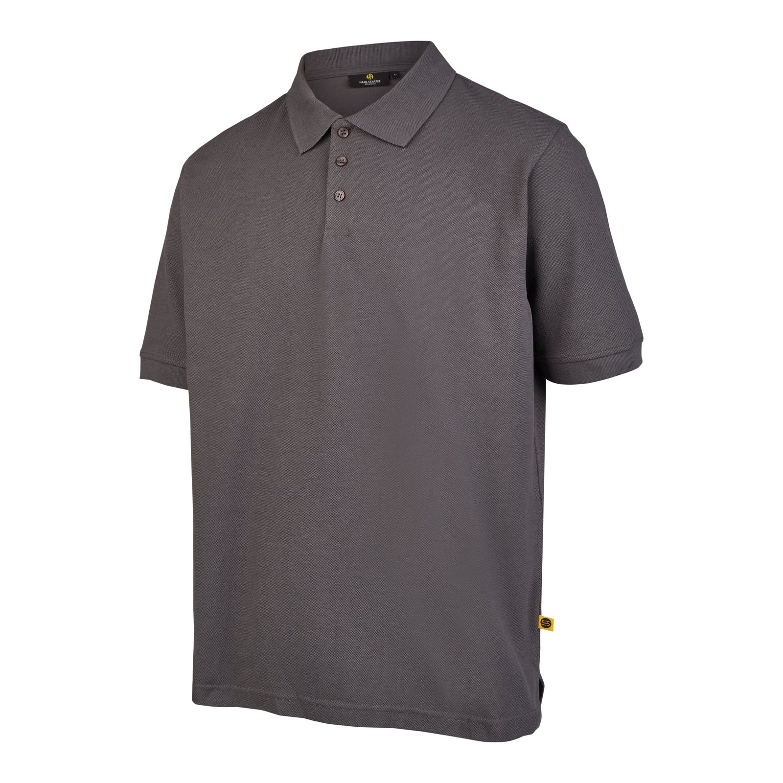 T-Shirt Herren Anthrazit – BASIC Poloshirt Leasing, Detailansicht