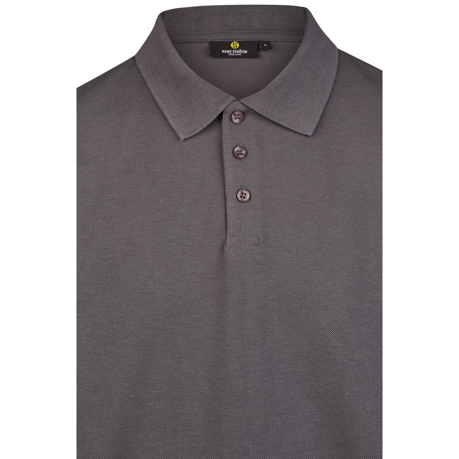 T-Shirt Herren Anthrazit – BASIC Poloshirt Leasing, Detailansicht
