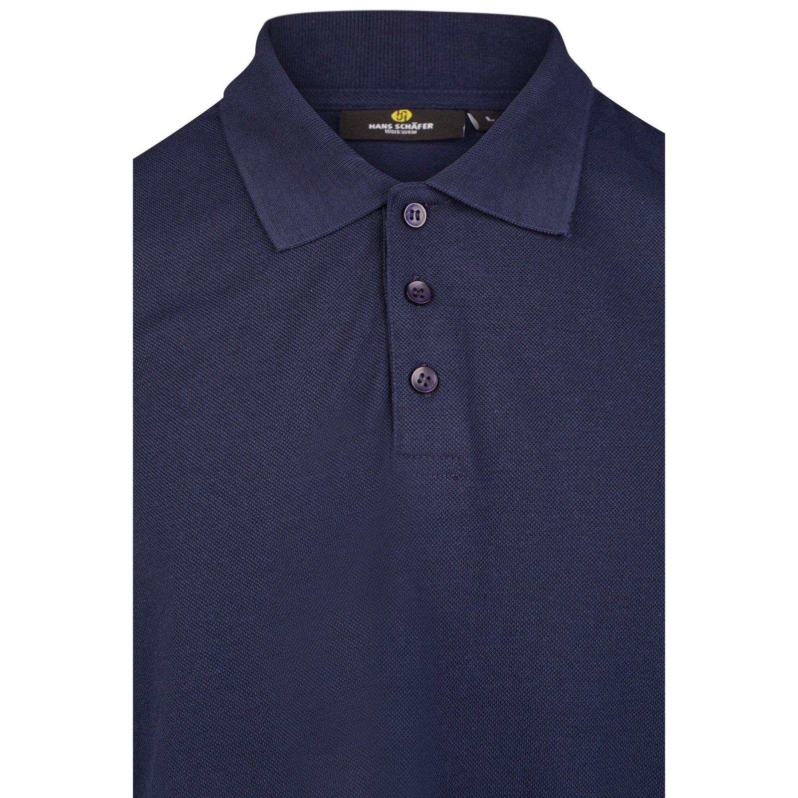 T-Shirt Herren Navy – BASIC Poloshirt Leasing, Detailansicht