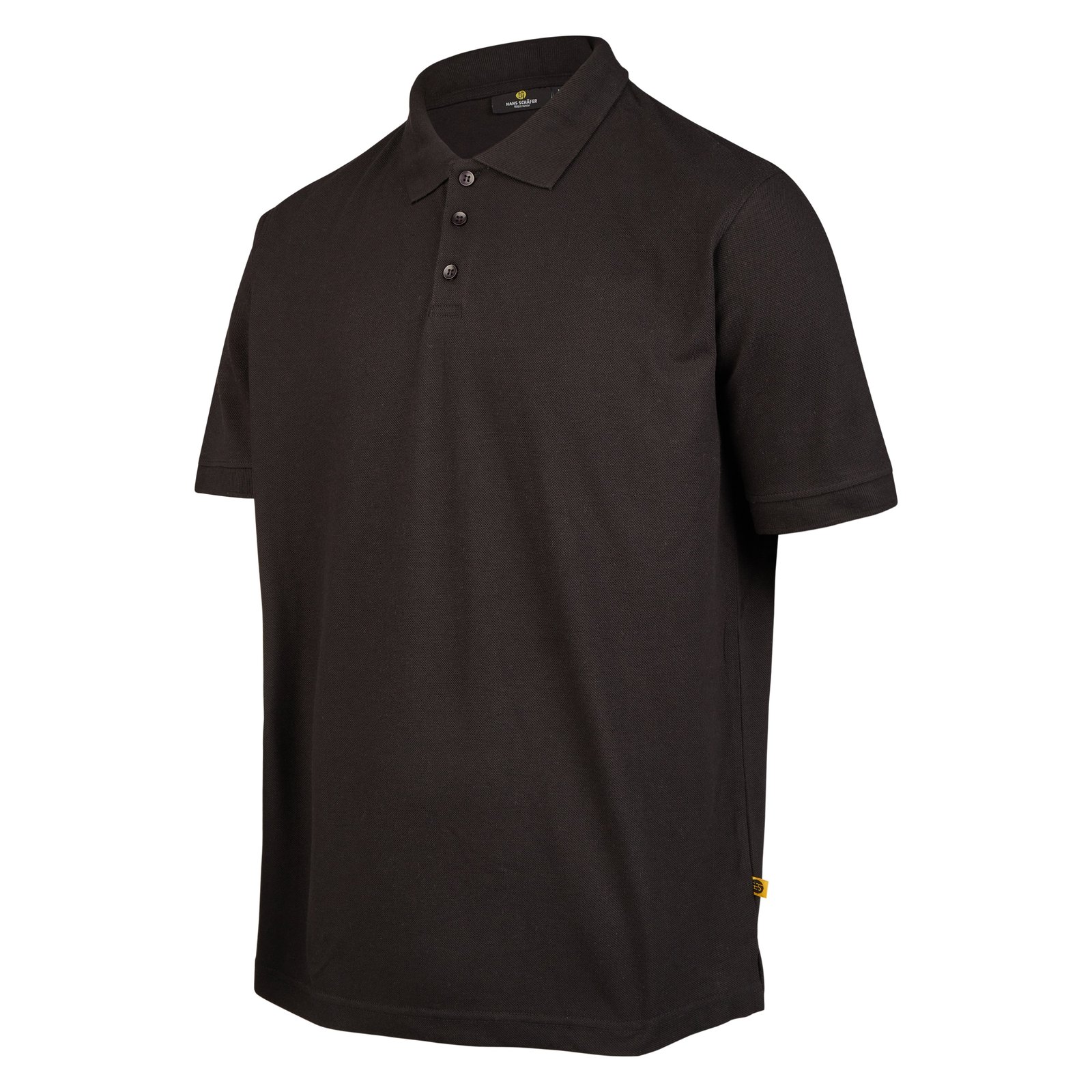 T-Shirt Herren Schwarz – BASIC Poloshirt Leasing, Detailansicht