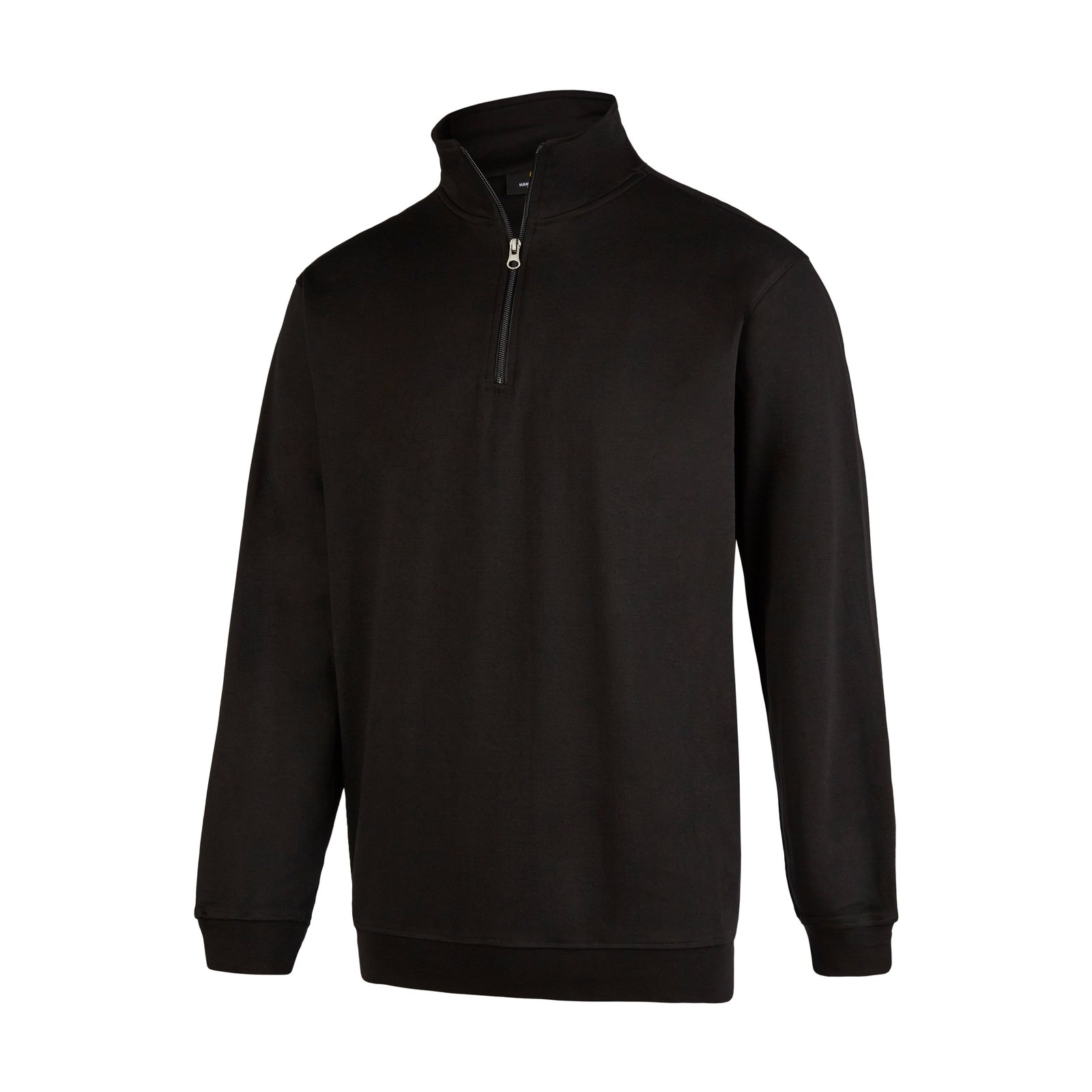 T-Shirt Herren Schwarz – BASIC Zip-Sweatshirt, Detailansicht