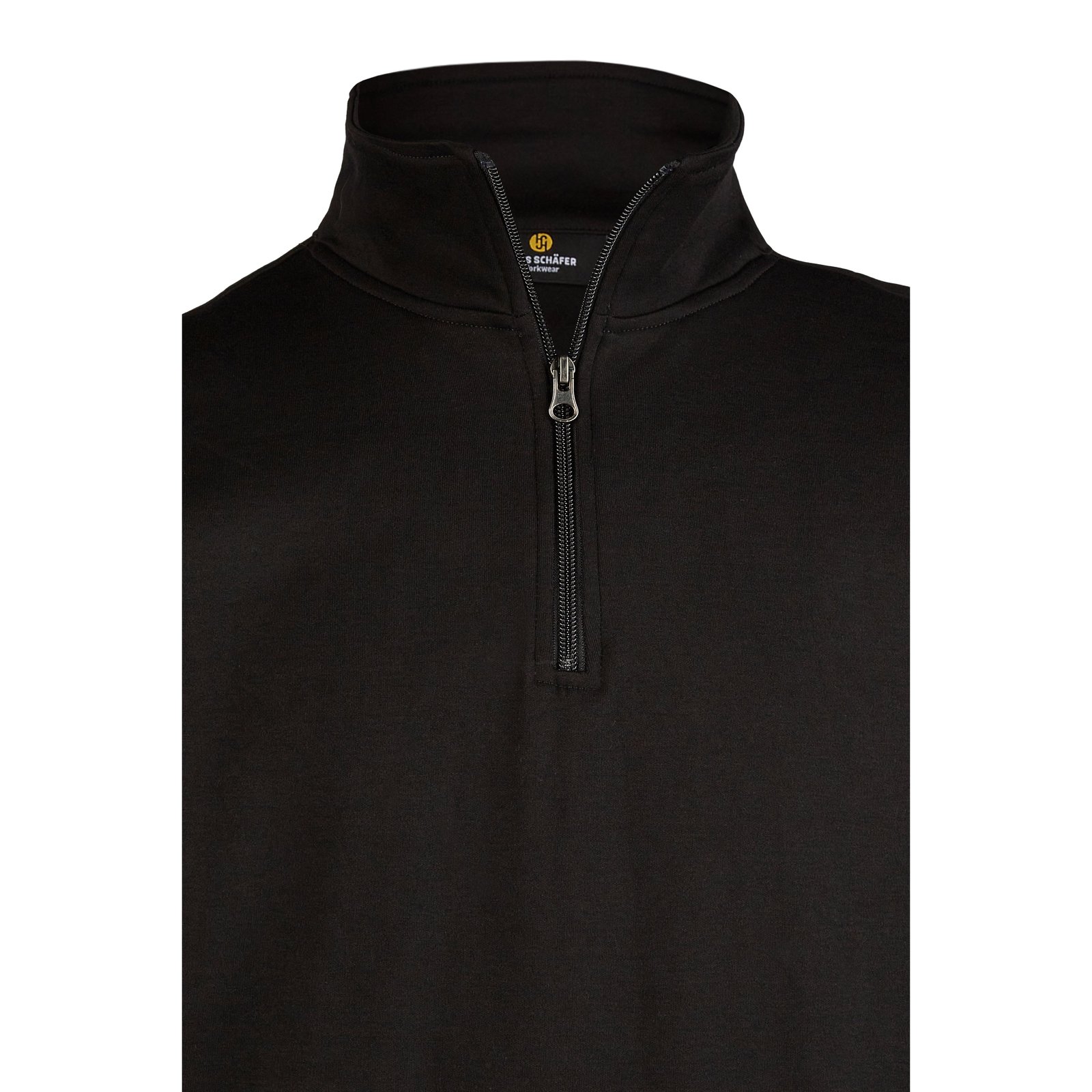 T-Shirt Herren Schwarz – BASIC Zip-Sweatshirt, Detailansicht